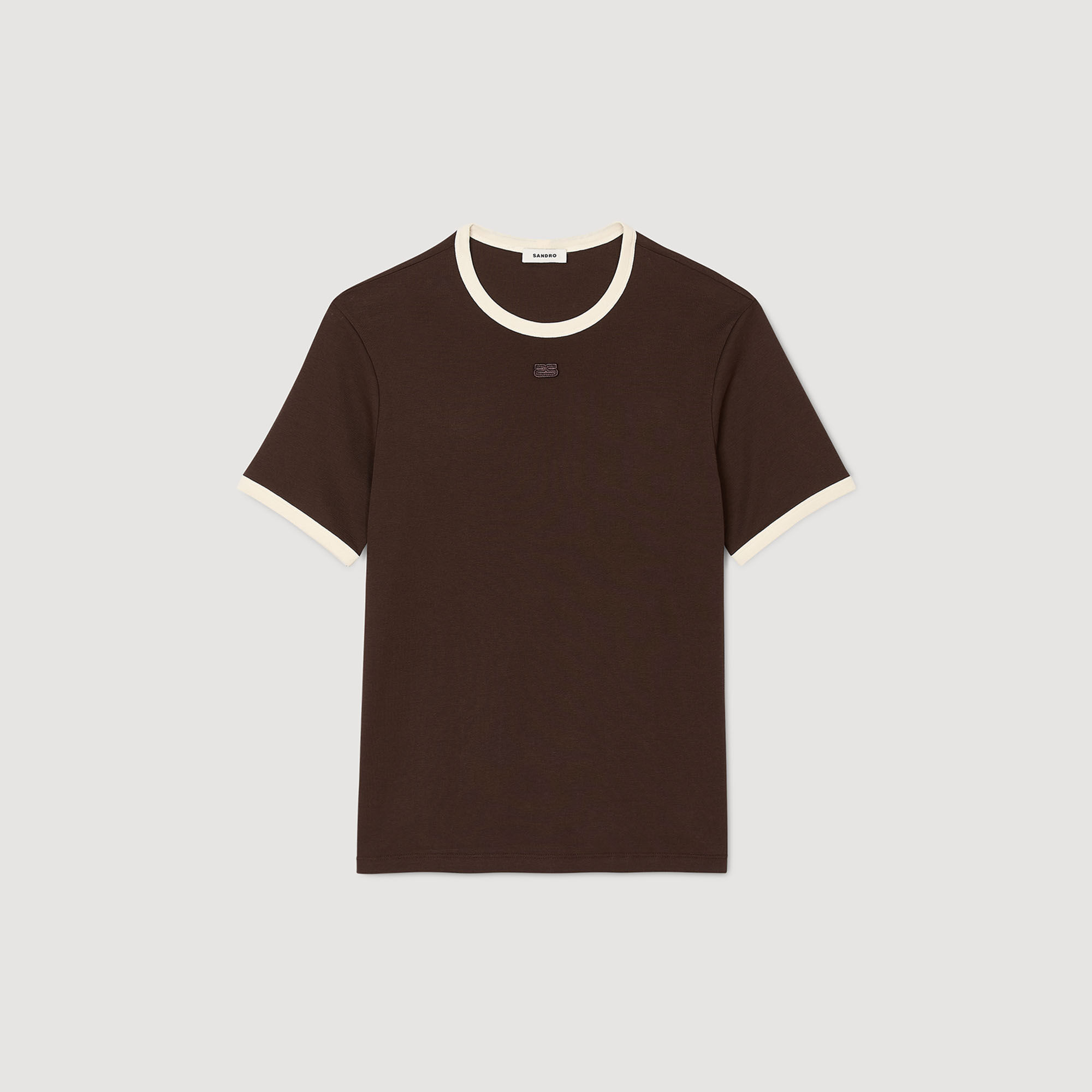 Zweifarbiges T-Shirt mit Patch