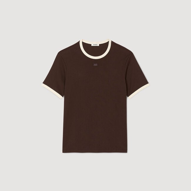 Zweifarbiges T-Shirt mit Patch