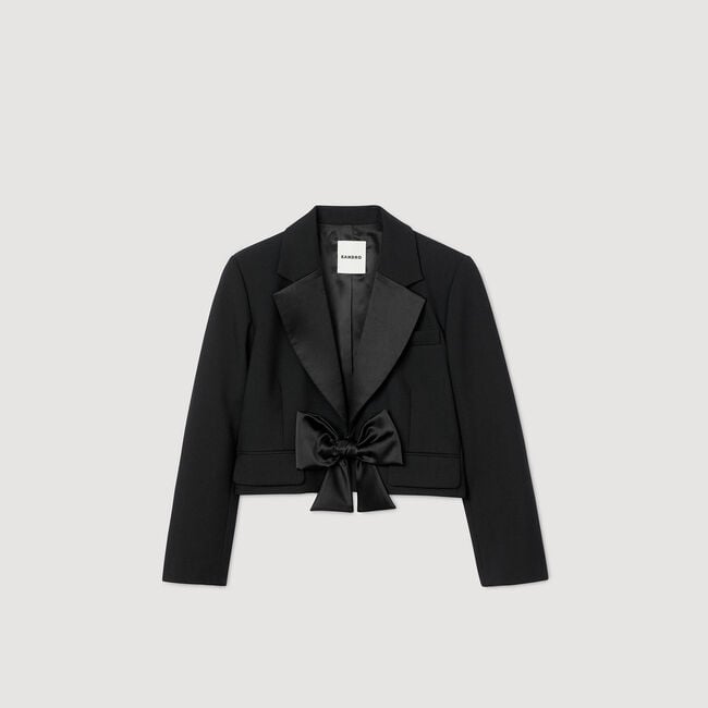Kurze Jacke mit Satinschleife