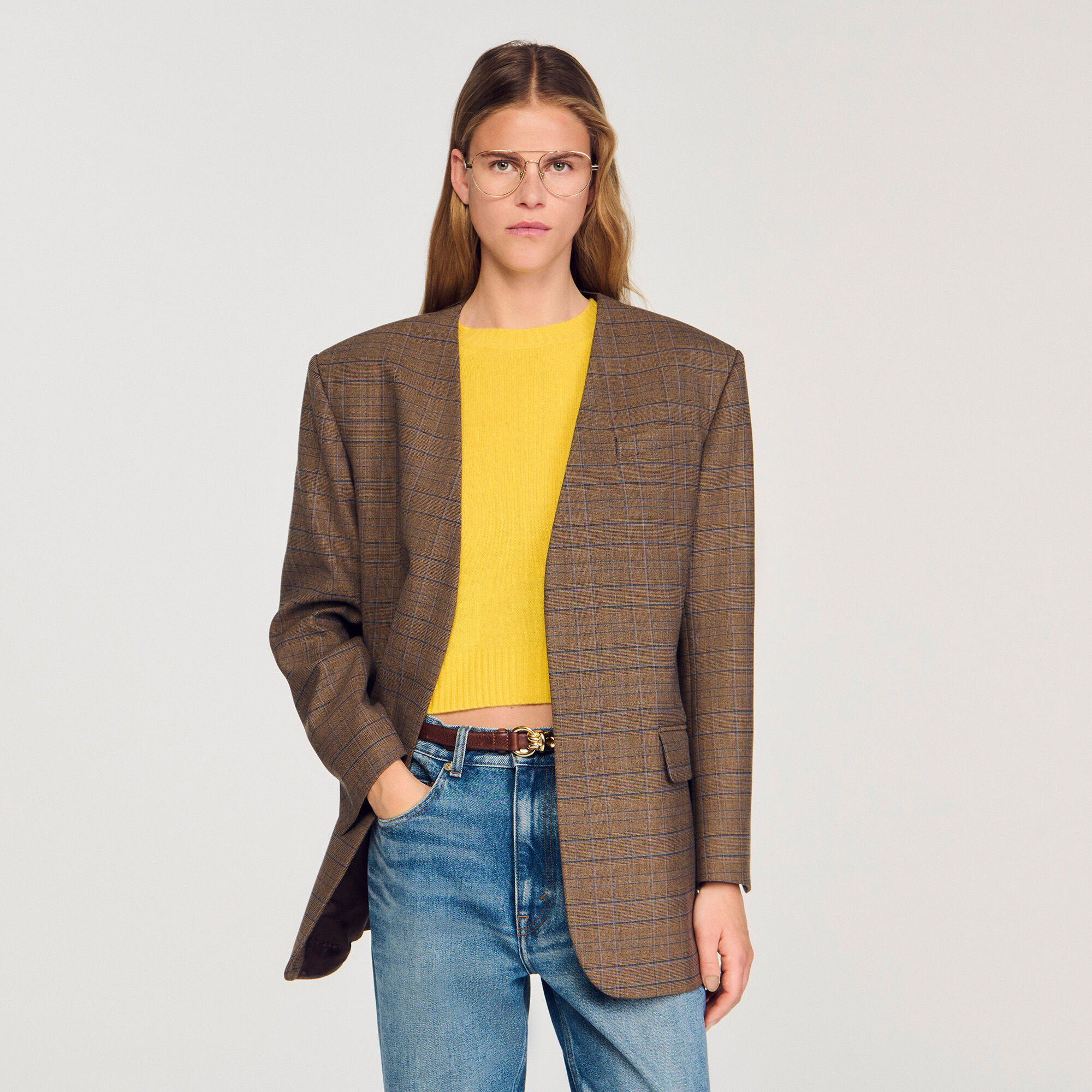 Oversize-Jacke mit Karomuster