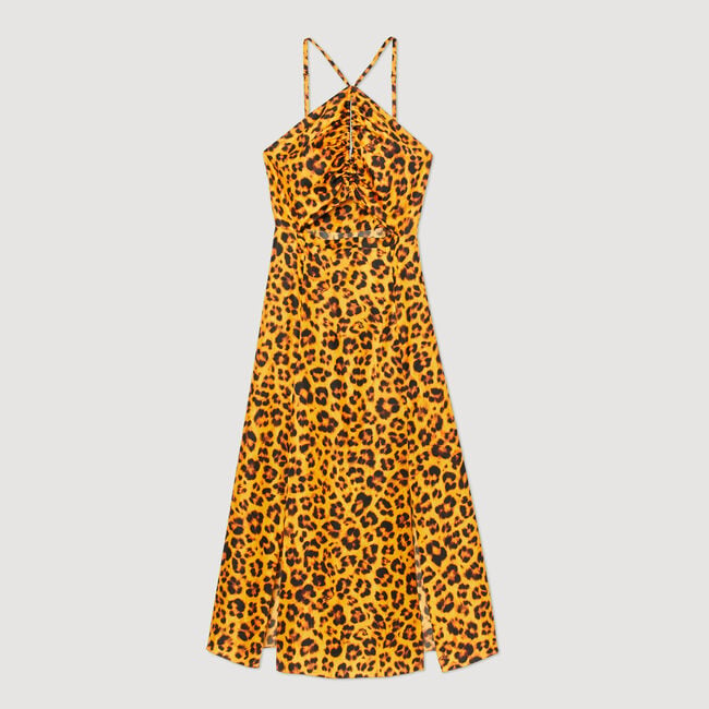 Langes Kleid mit Leopardenprint