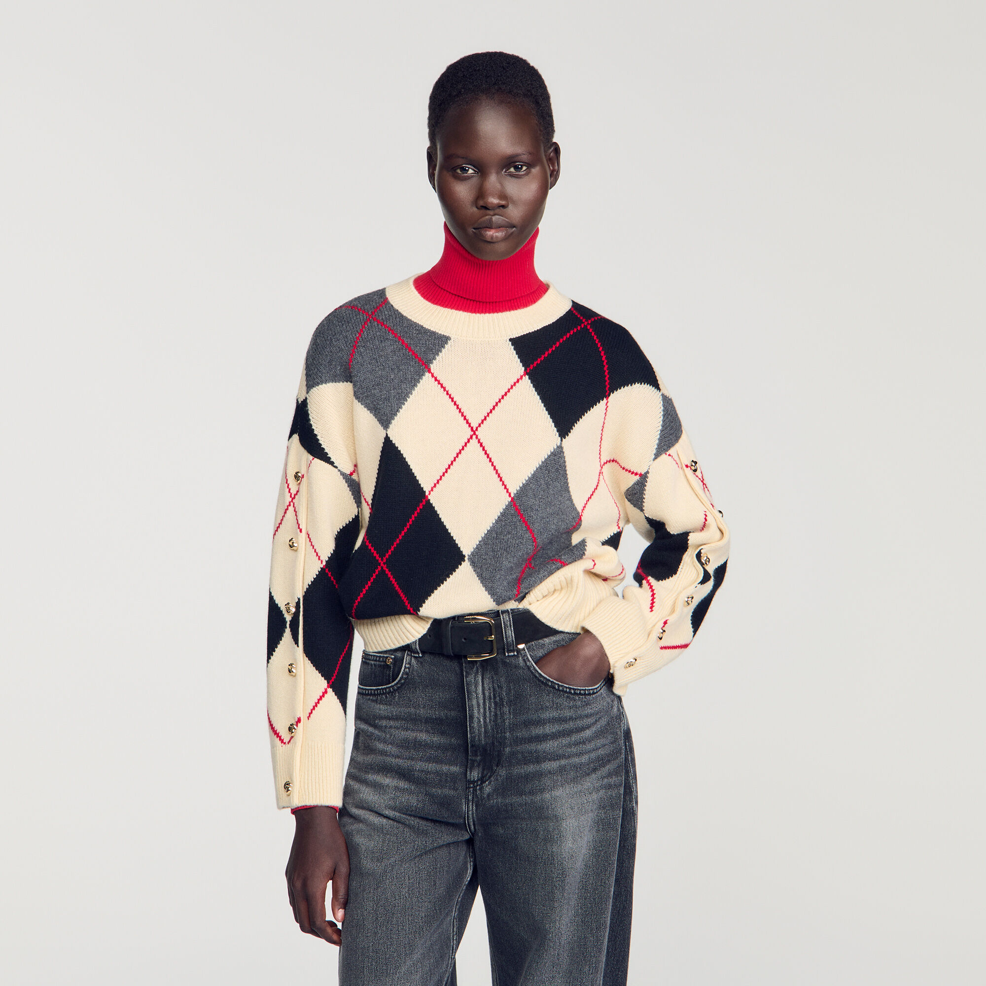 Polopullover mit Argyle-Muster - Damen | Sandro
