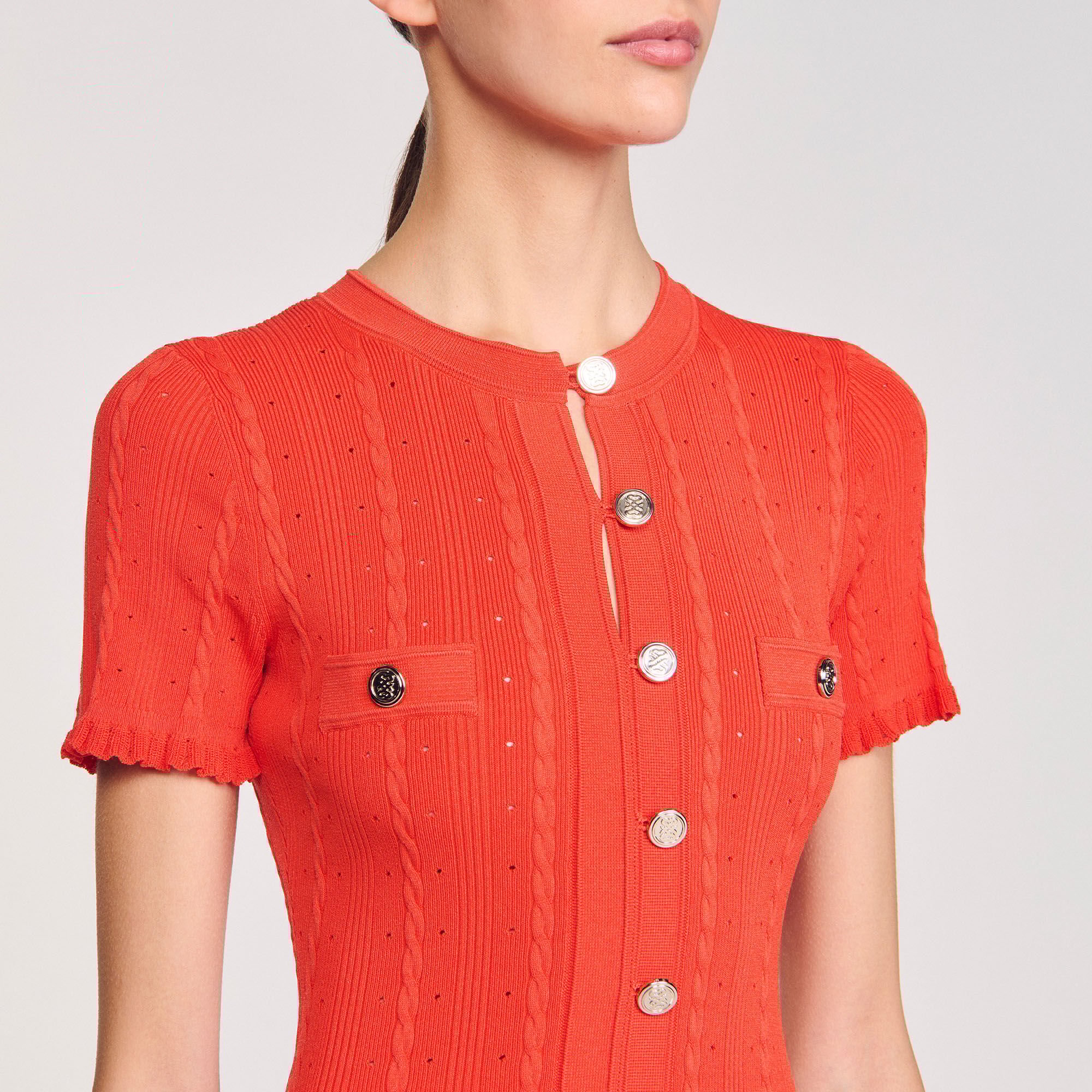 Langes Strickkleid