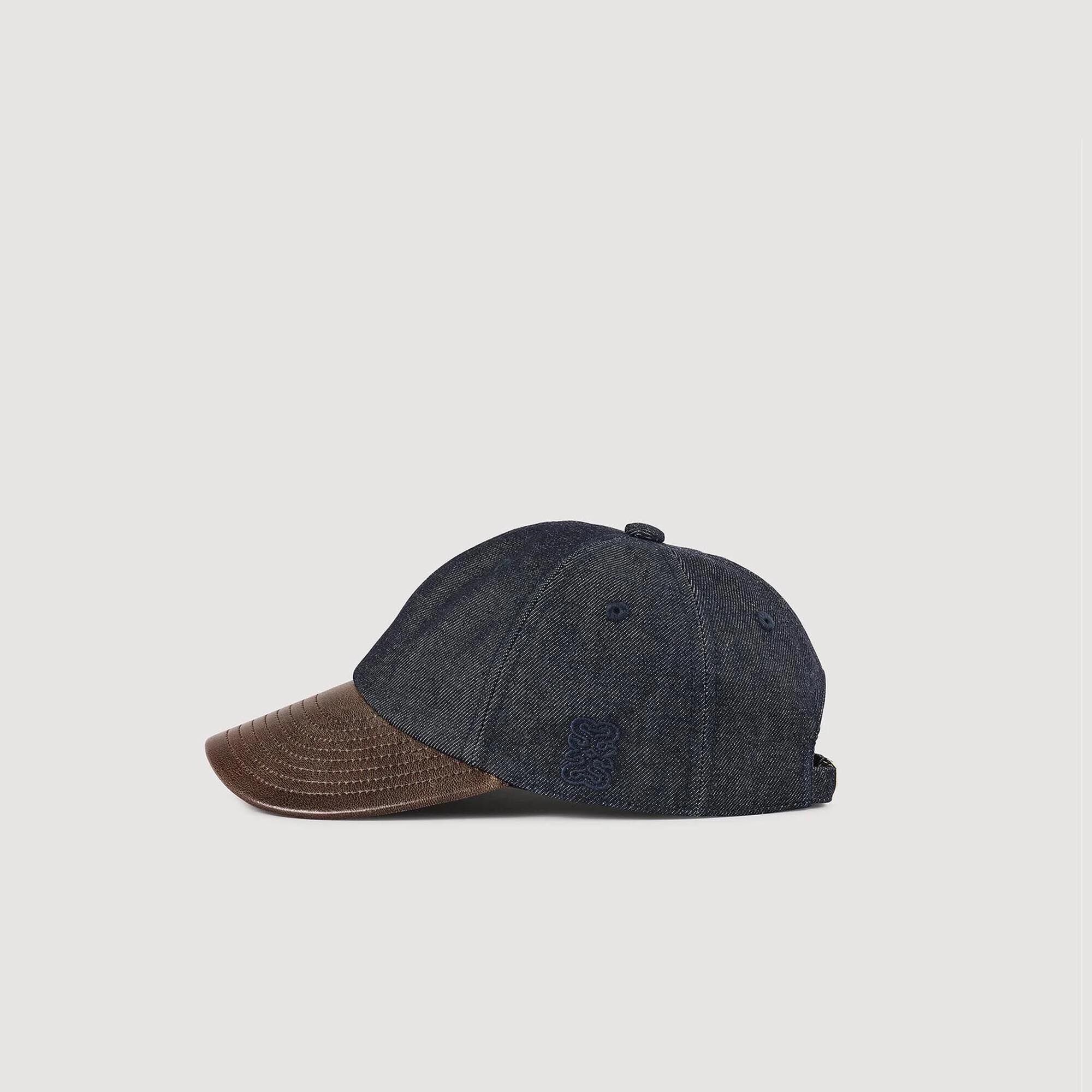 Kappe aus Denim und Leder
