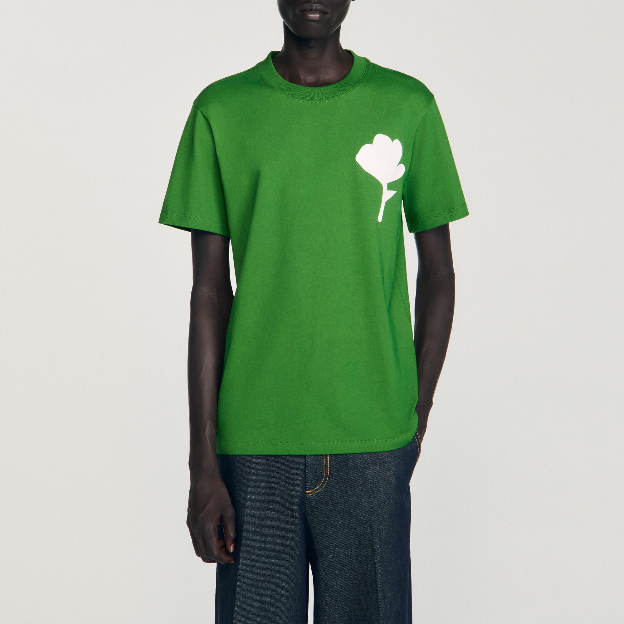 T-Shirt mit Blumen-Patch - Herren | Sandro