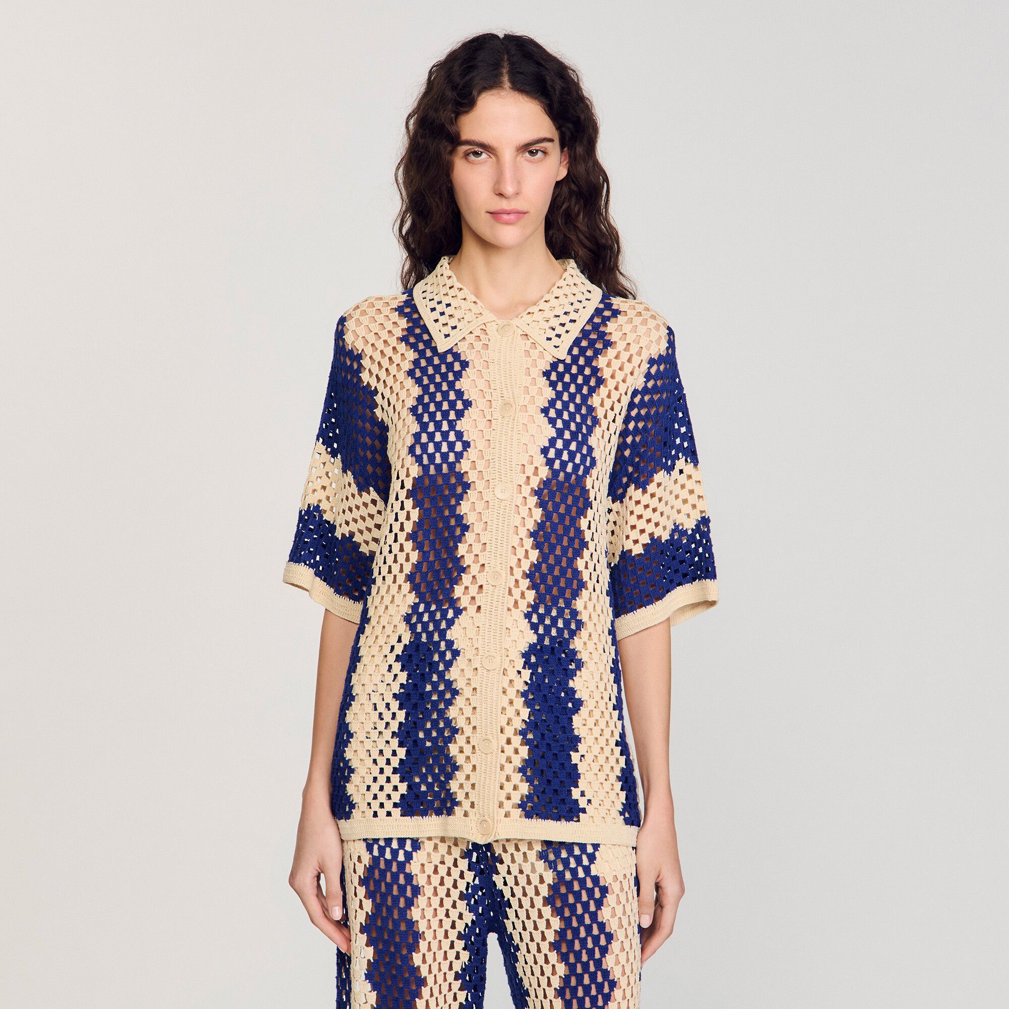 Zweifarbiger Cardigan aus Strick