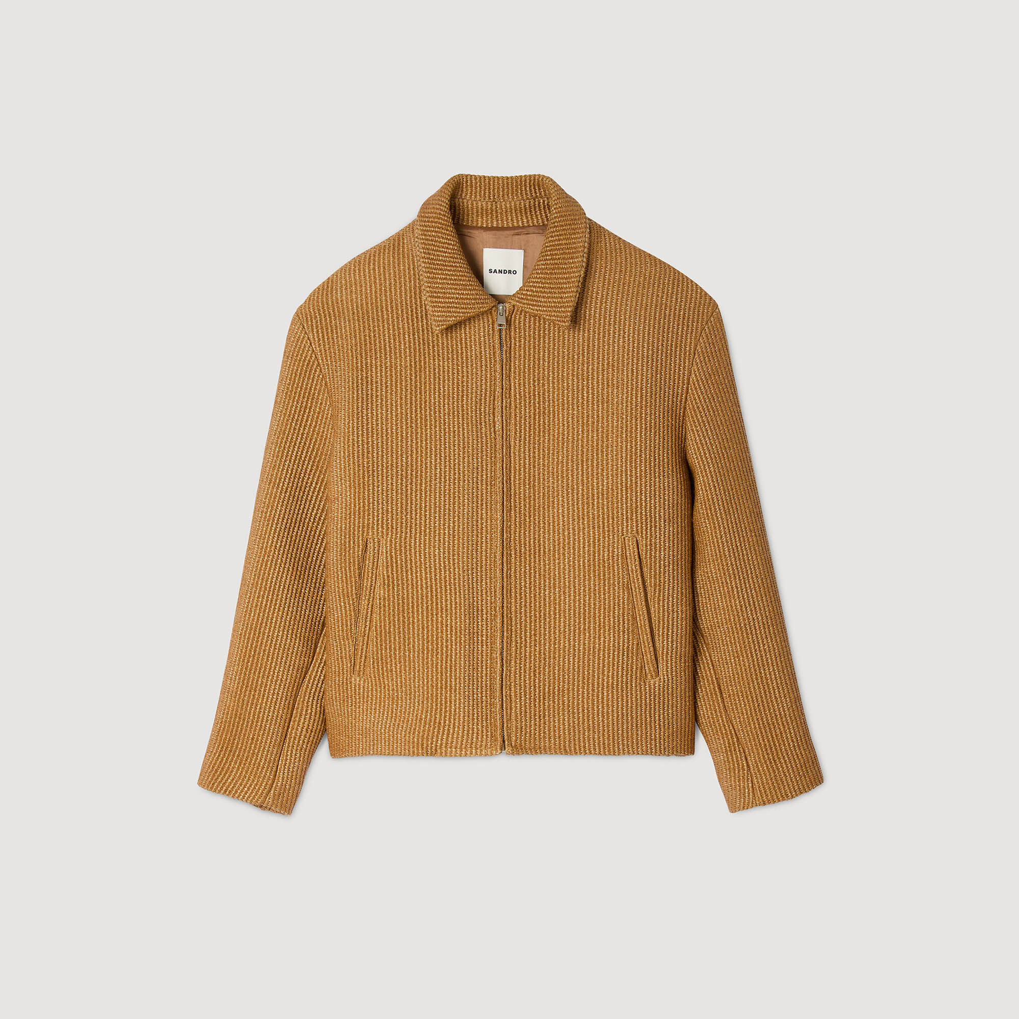 Blouson aus geflochtenem Raphia