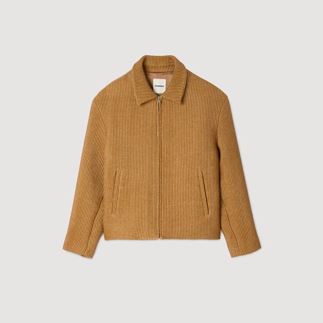 Blouson aus geflochtenem Raphia