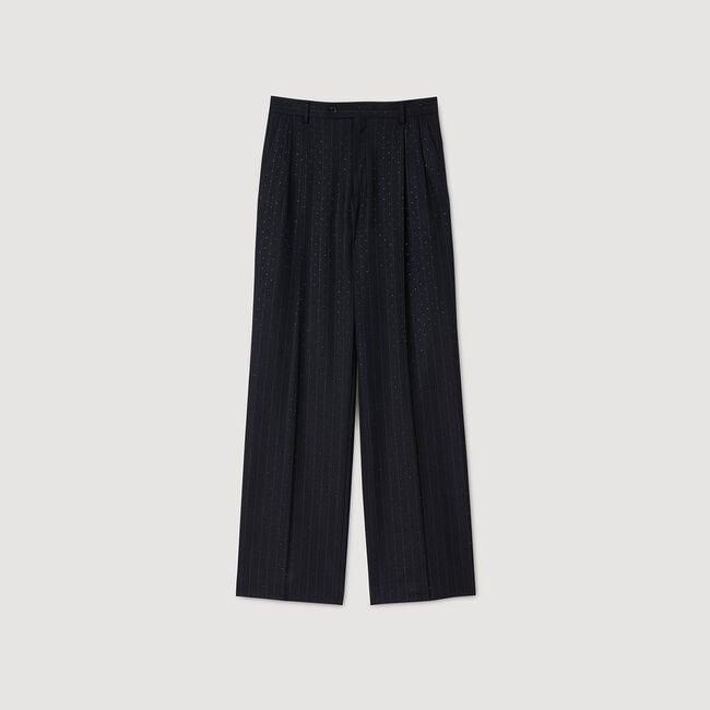 Gestreifte Hose mit Strass
