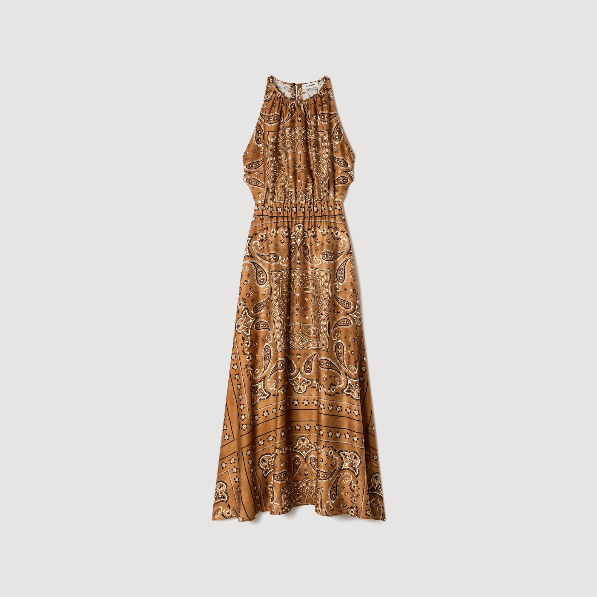 Langes Kleid mit Bandana-Muster