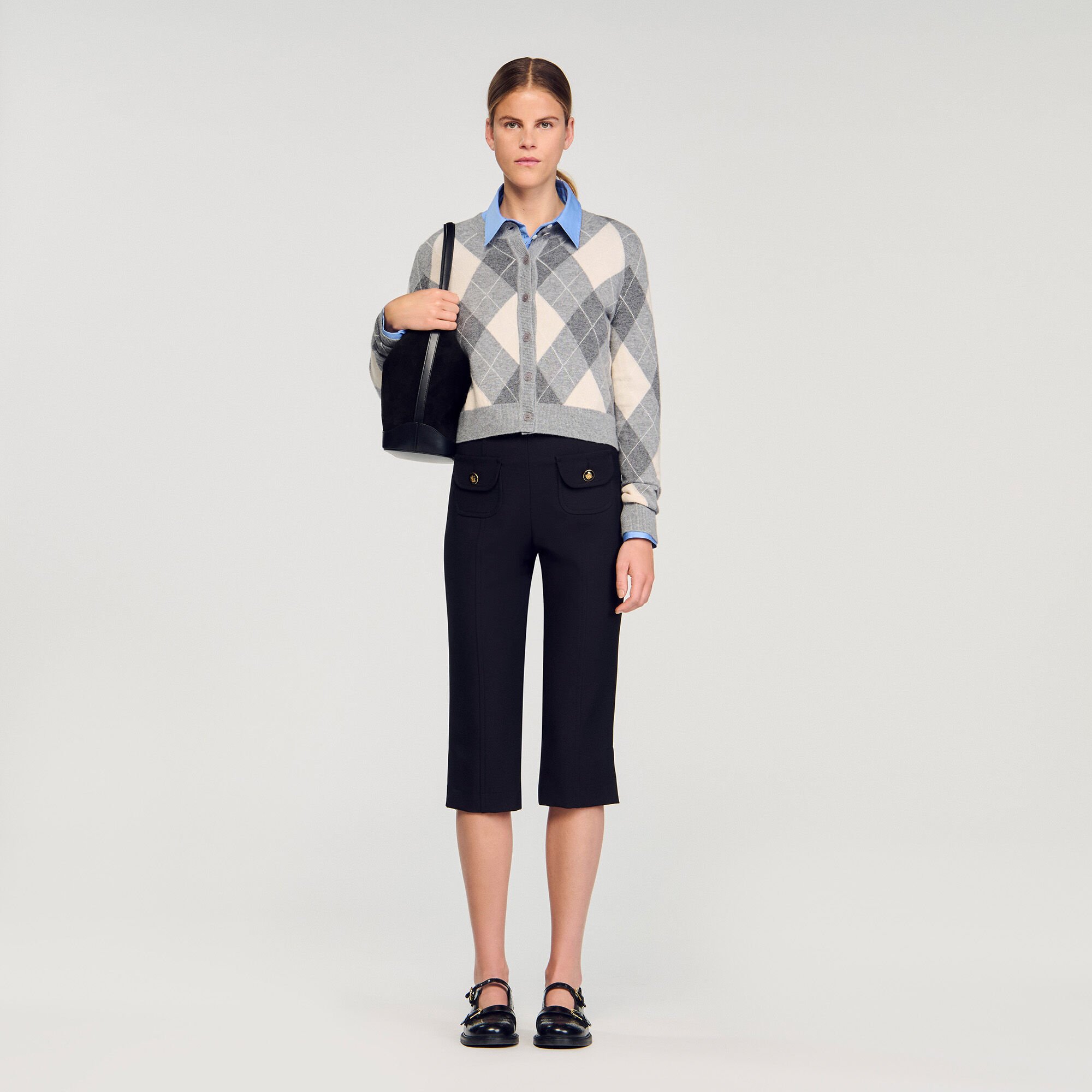 Cardigan mit Rautenmuster