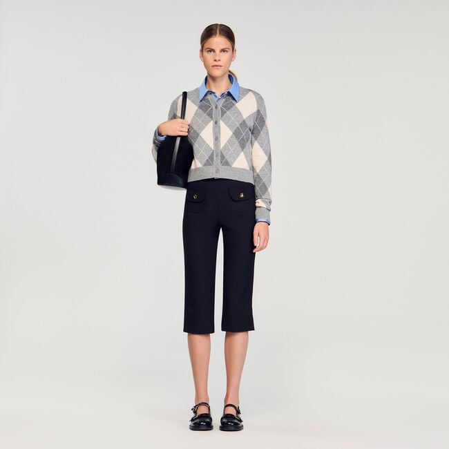 Cardigan mit Rautenmuster