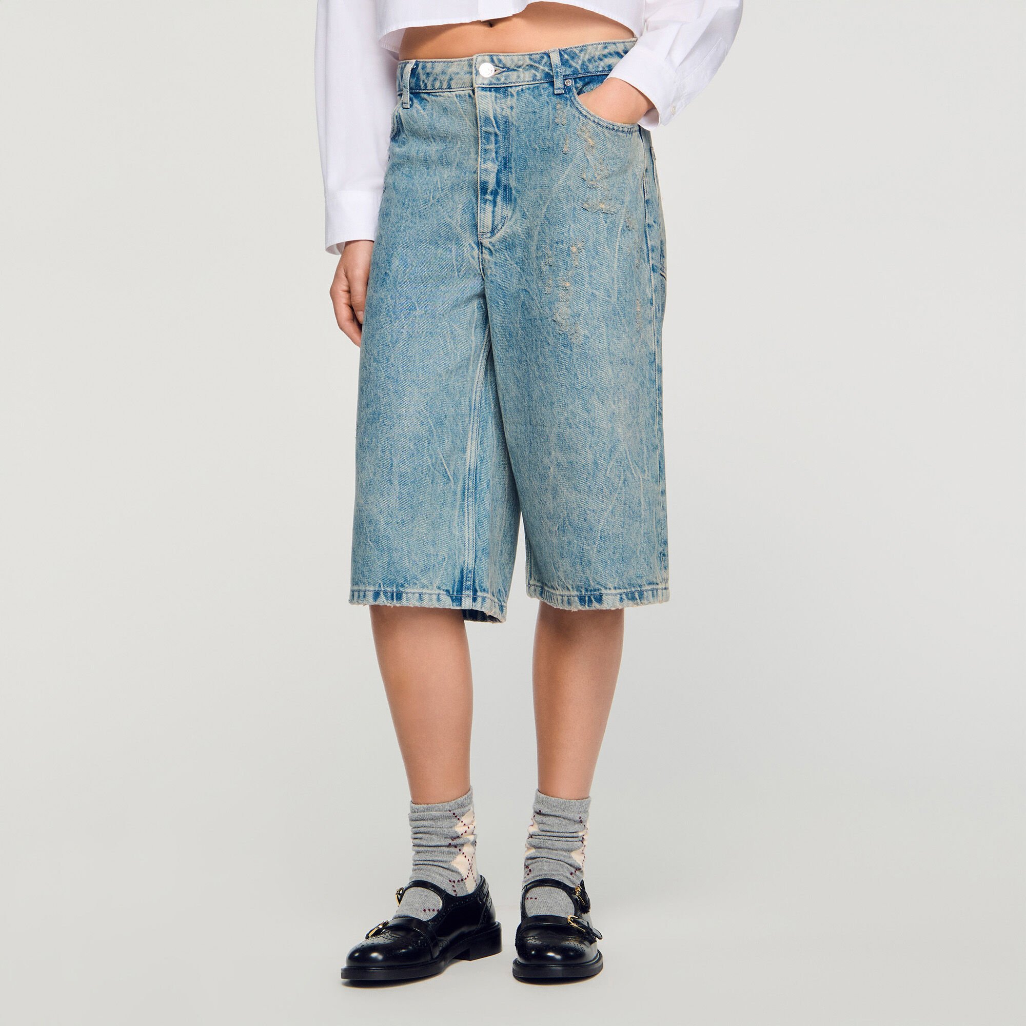 Bermudashorts im verwaschenen Look
