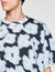 Baumwoll-T-Shirt Blumenmotiv Blur-Effekt