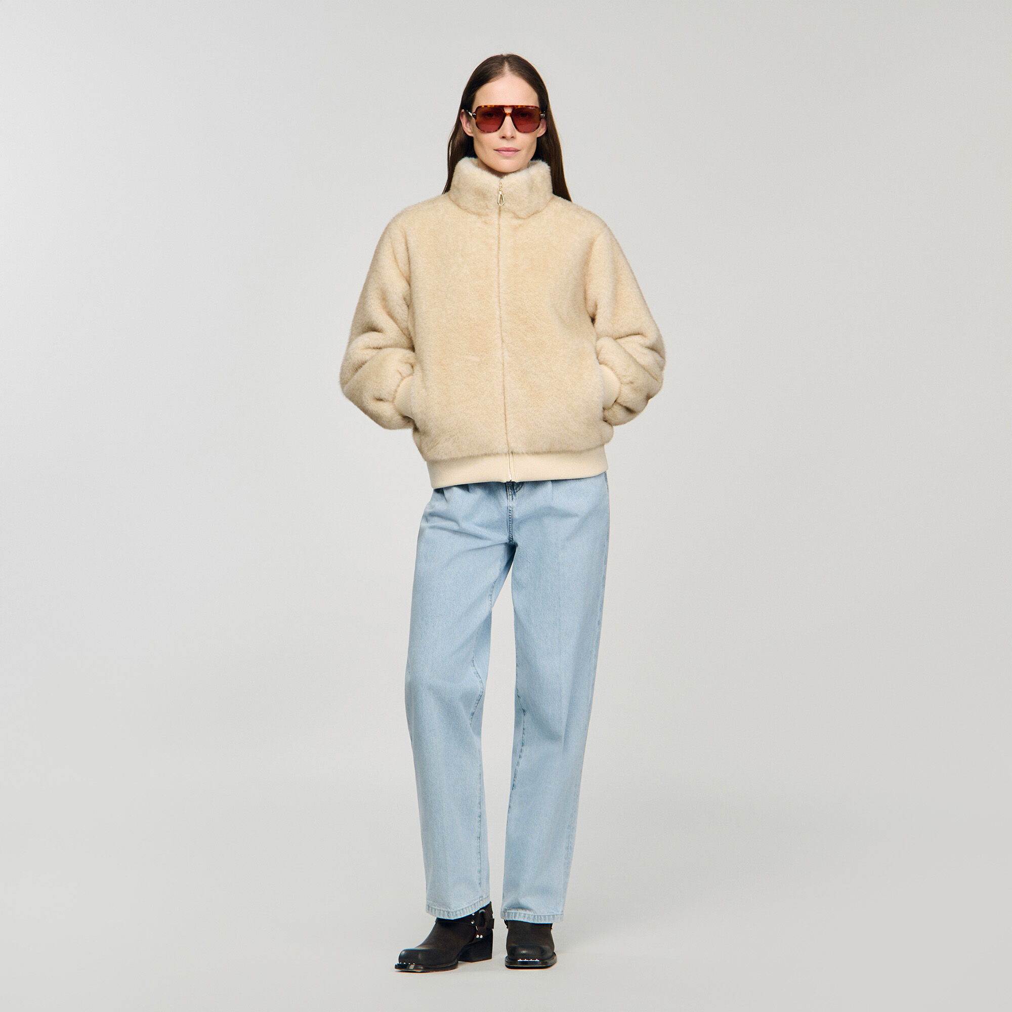 Jacke aus Fellimitat