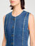 Top aus Denim mit Strass