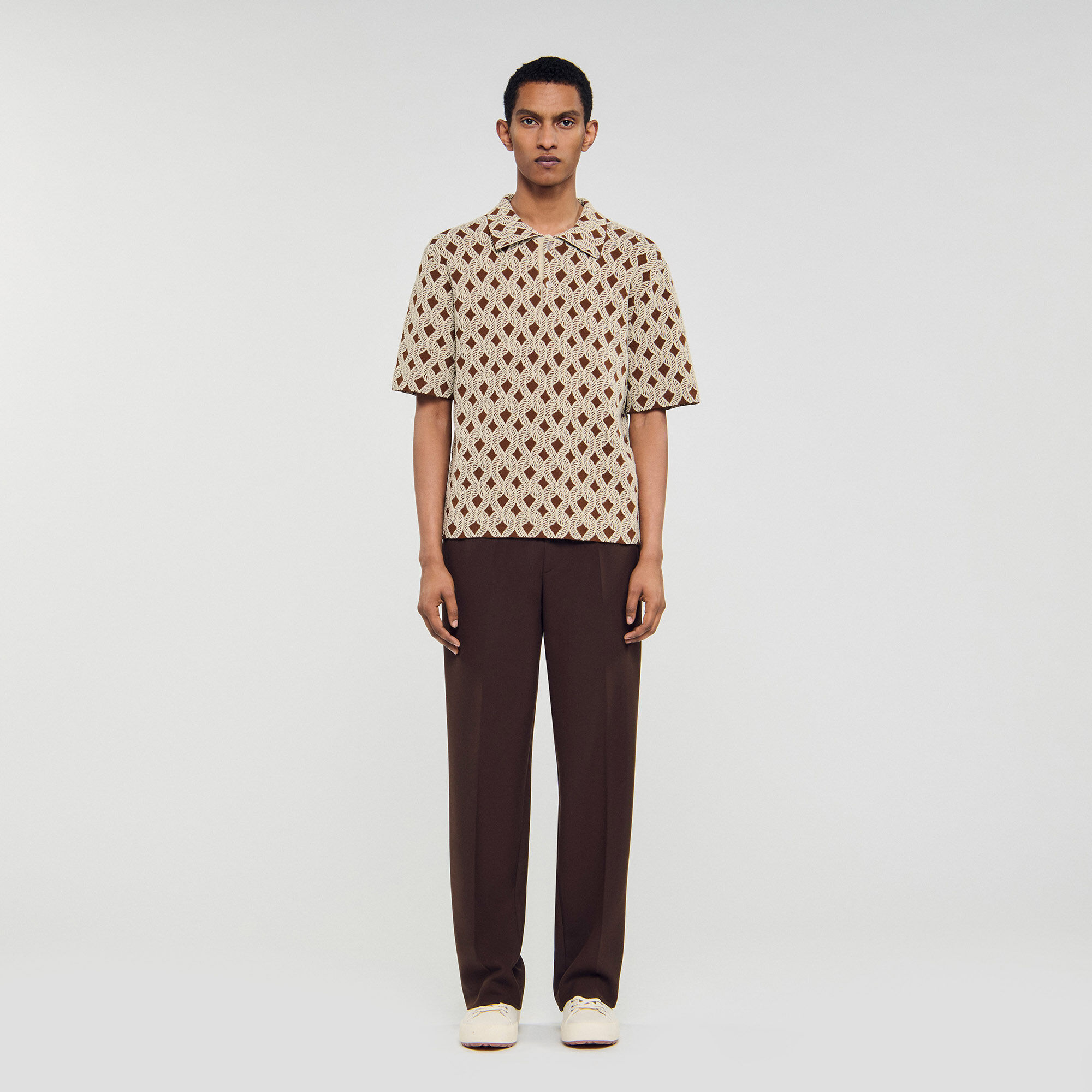 Cardiganhemd mit Seil-Jacquard