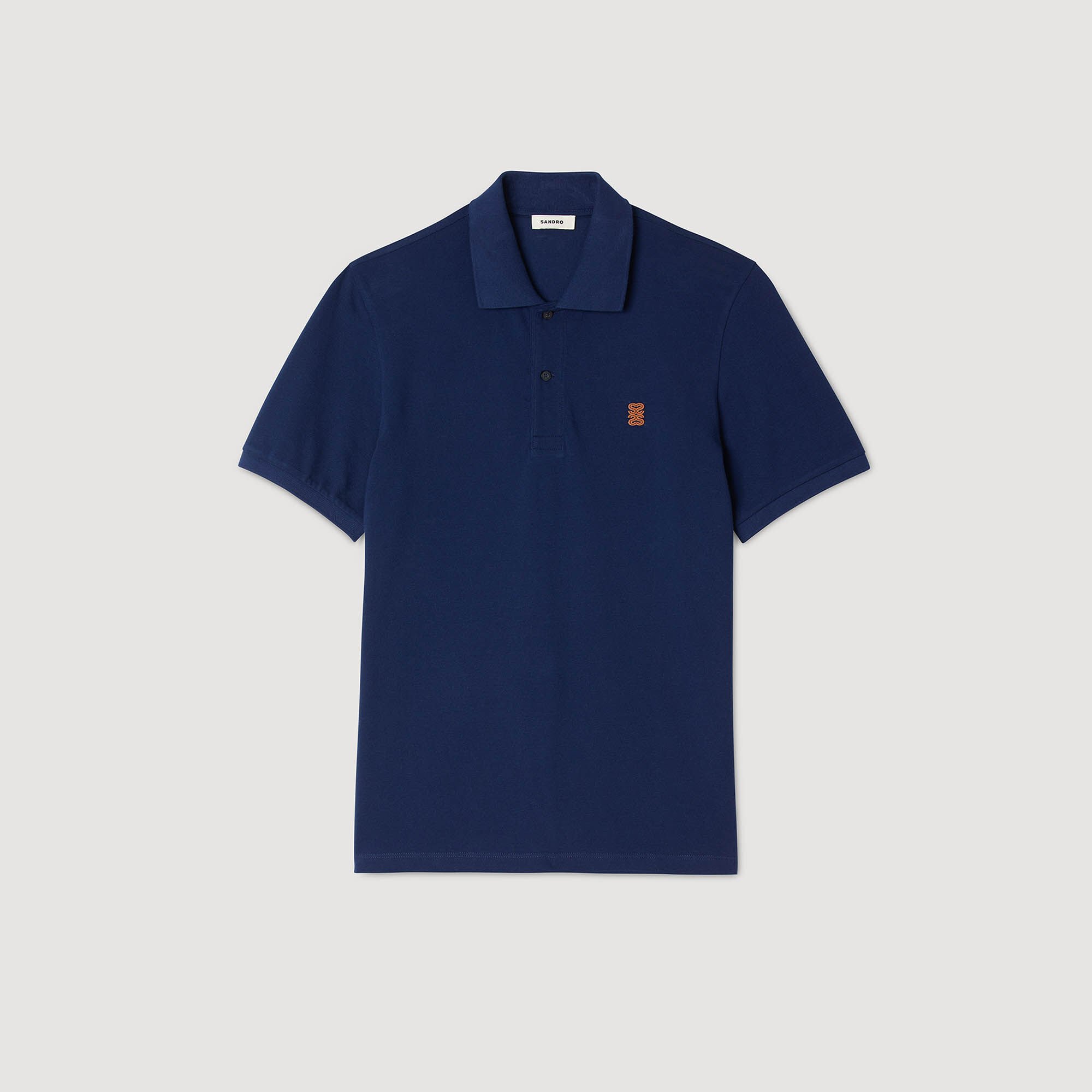 Poloshirt mit Leder-Logo