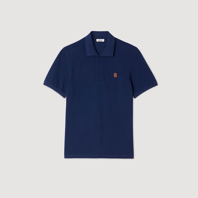 Poloshirt mit Leder-Logo
