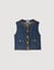 Top aus Denim und Leder