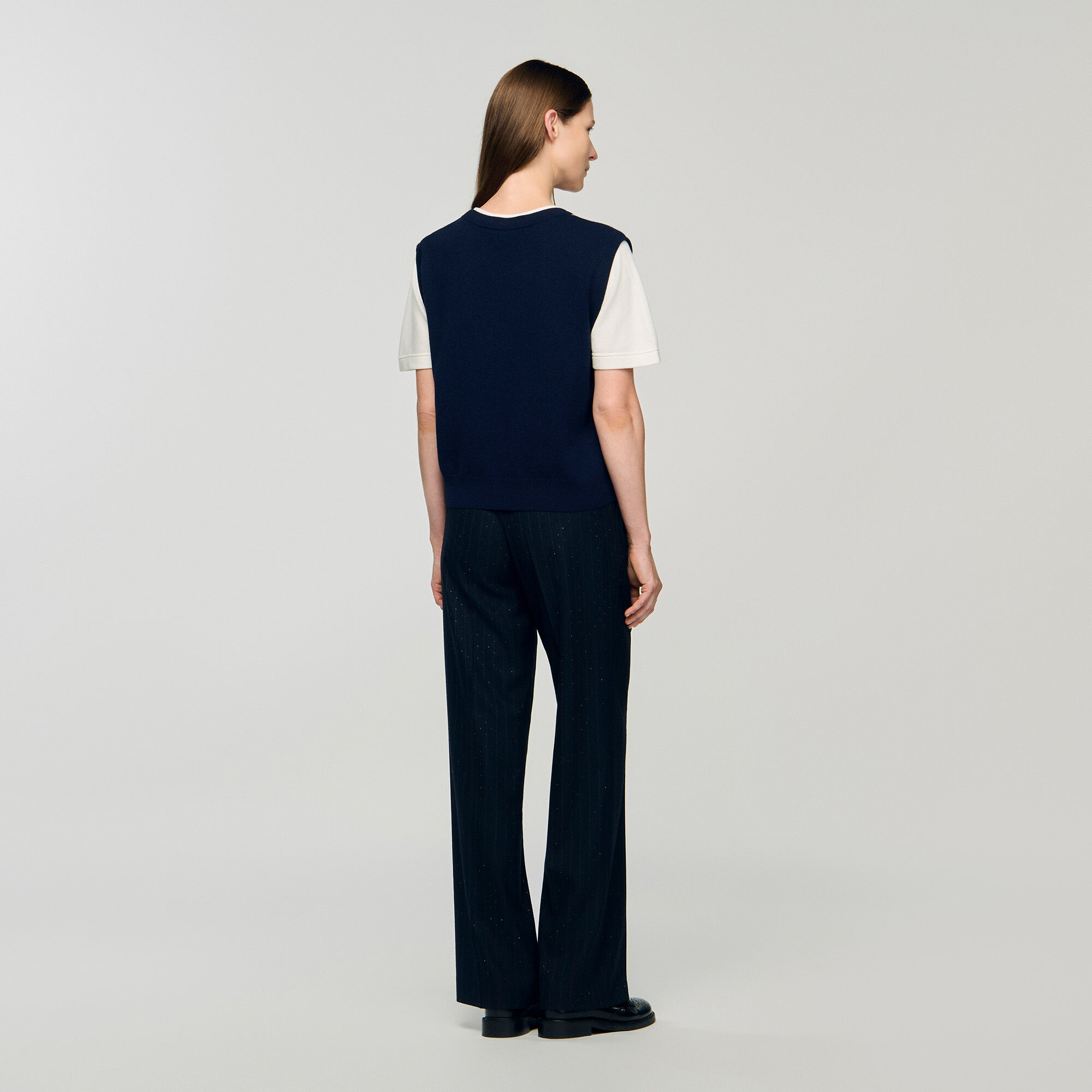 Trompe-l'Œil-Pullover mit Rauten