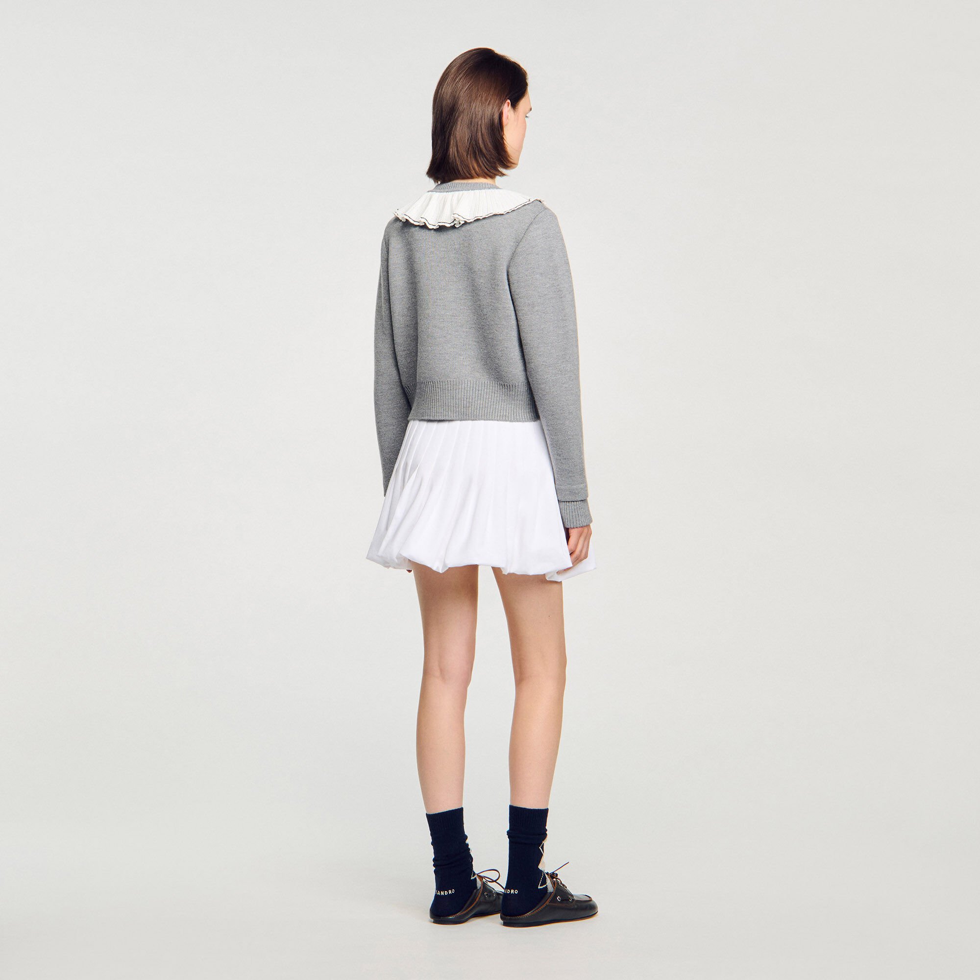 Cardigan mit Kontrastkragen