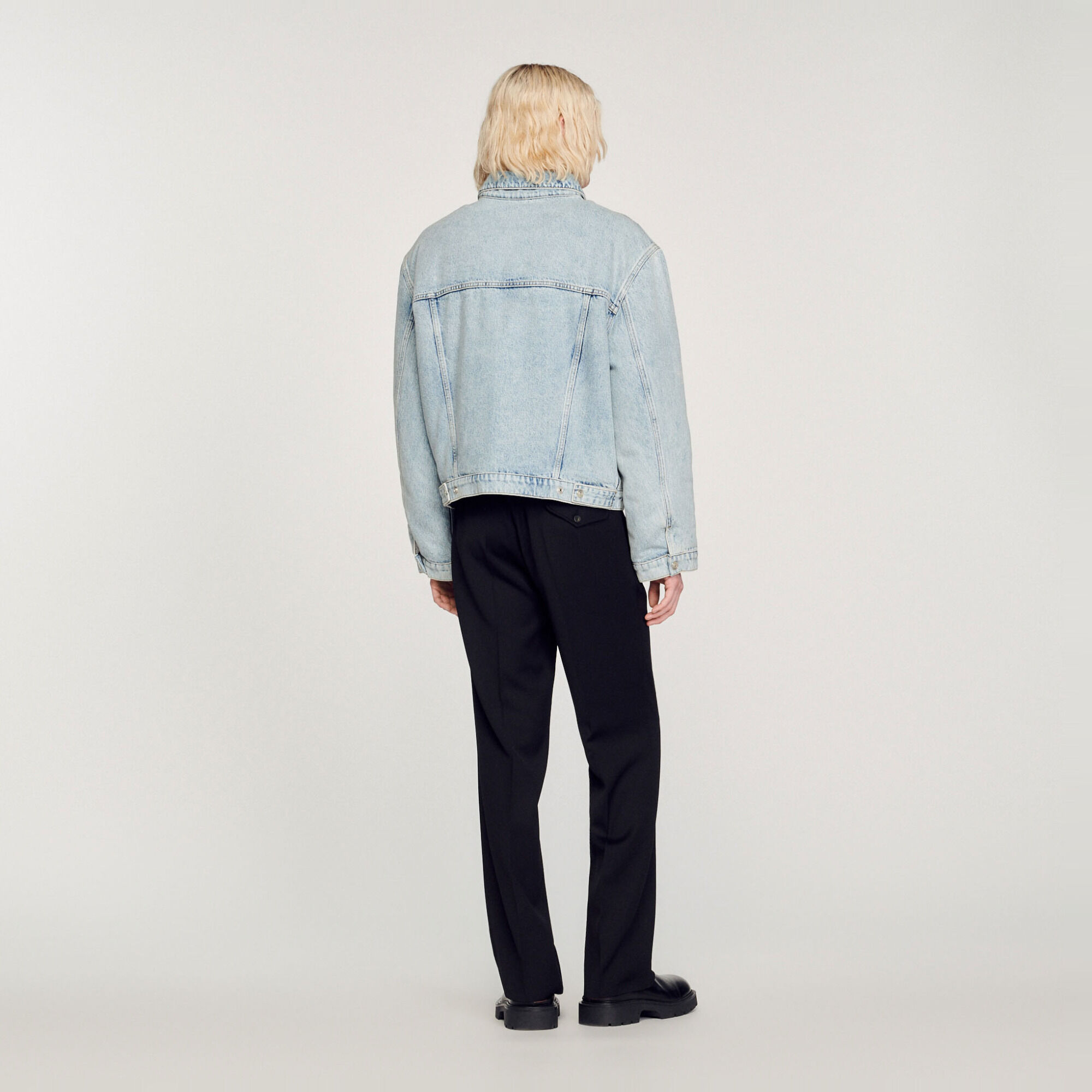 Denim-Blouson mit aus Molton