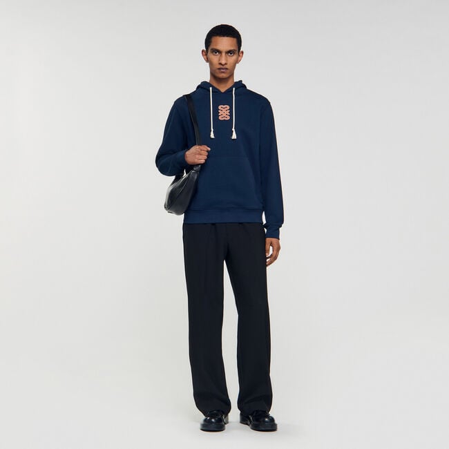 Sweatshirt mit Leder-Patch