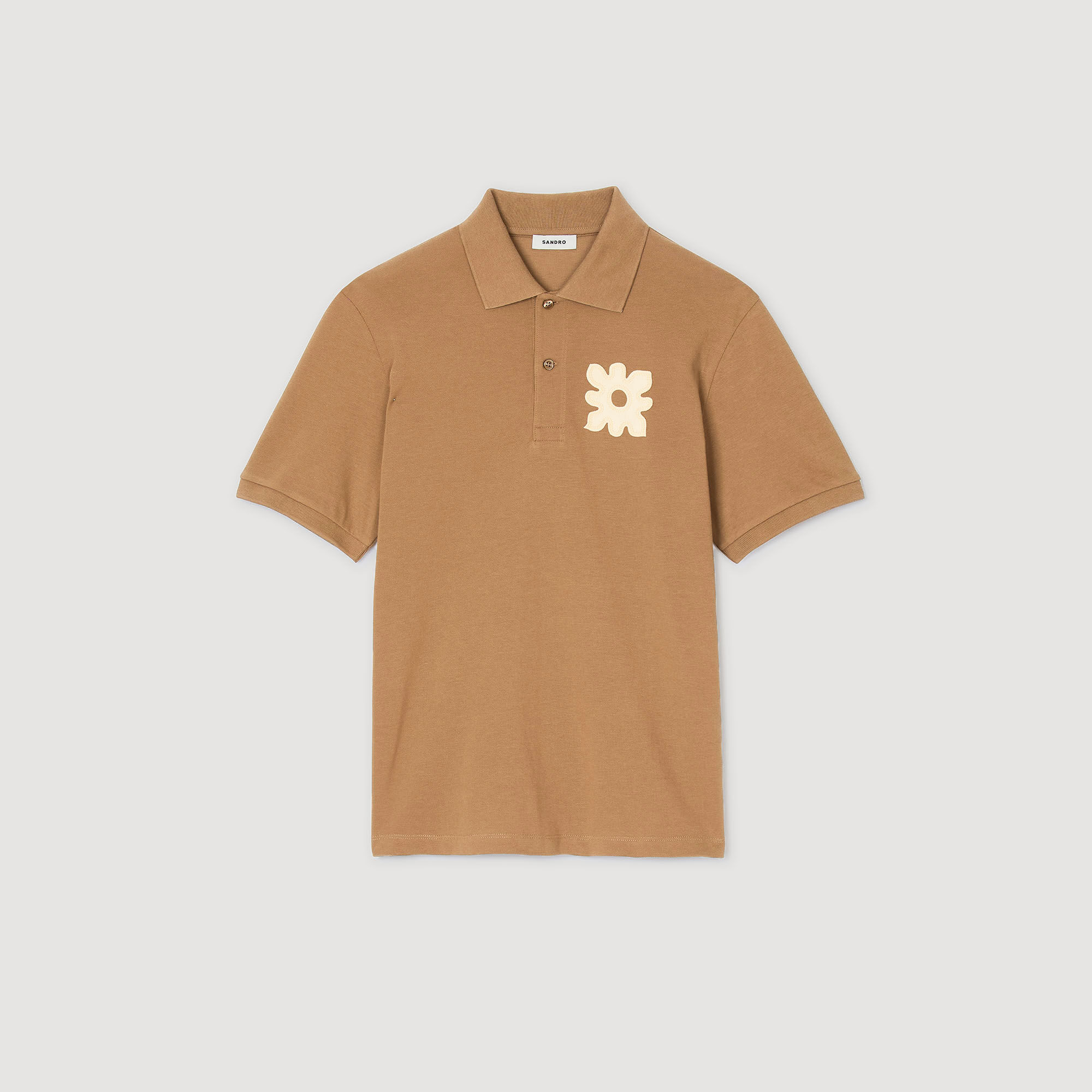 Polohemd mit Blumen-Patch