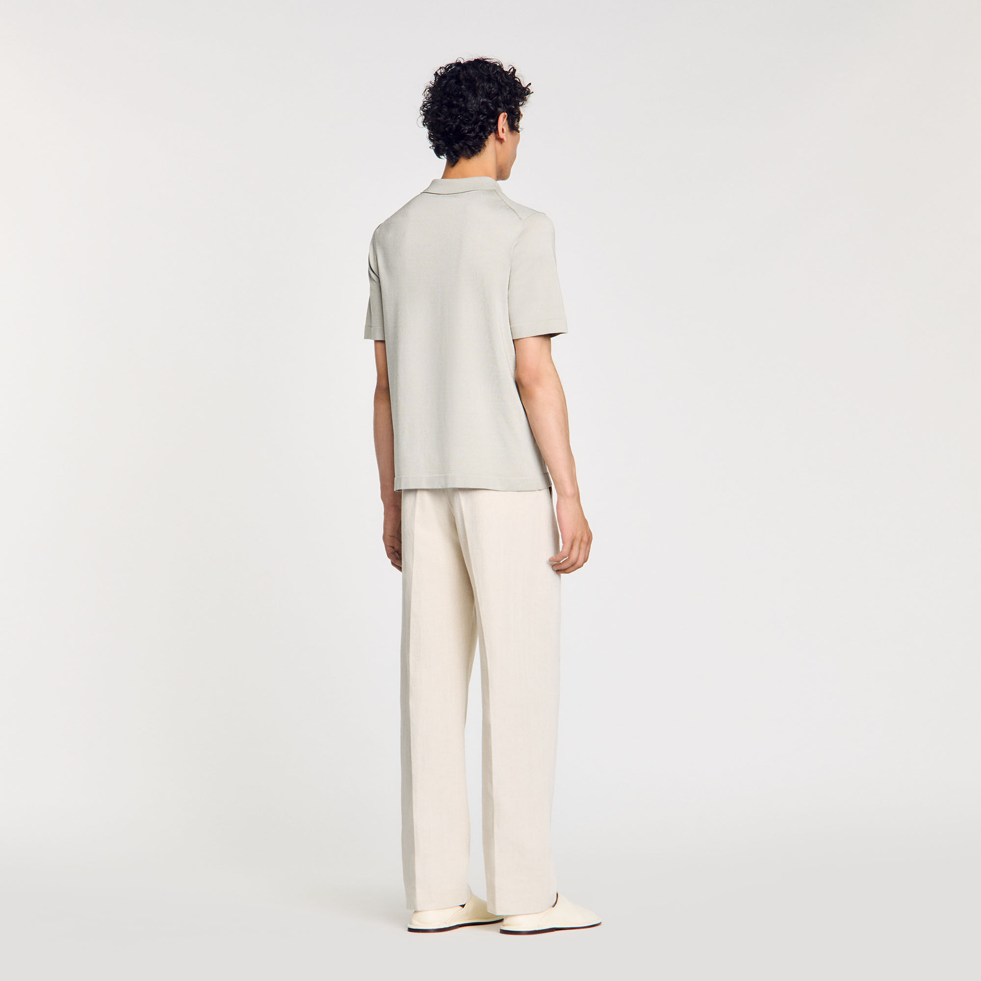 Poloshirt aus Strick mit Reißverschluss