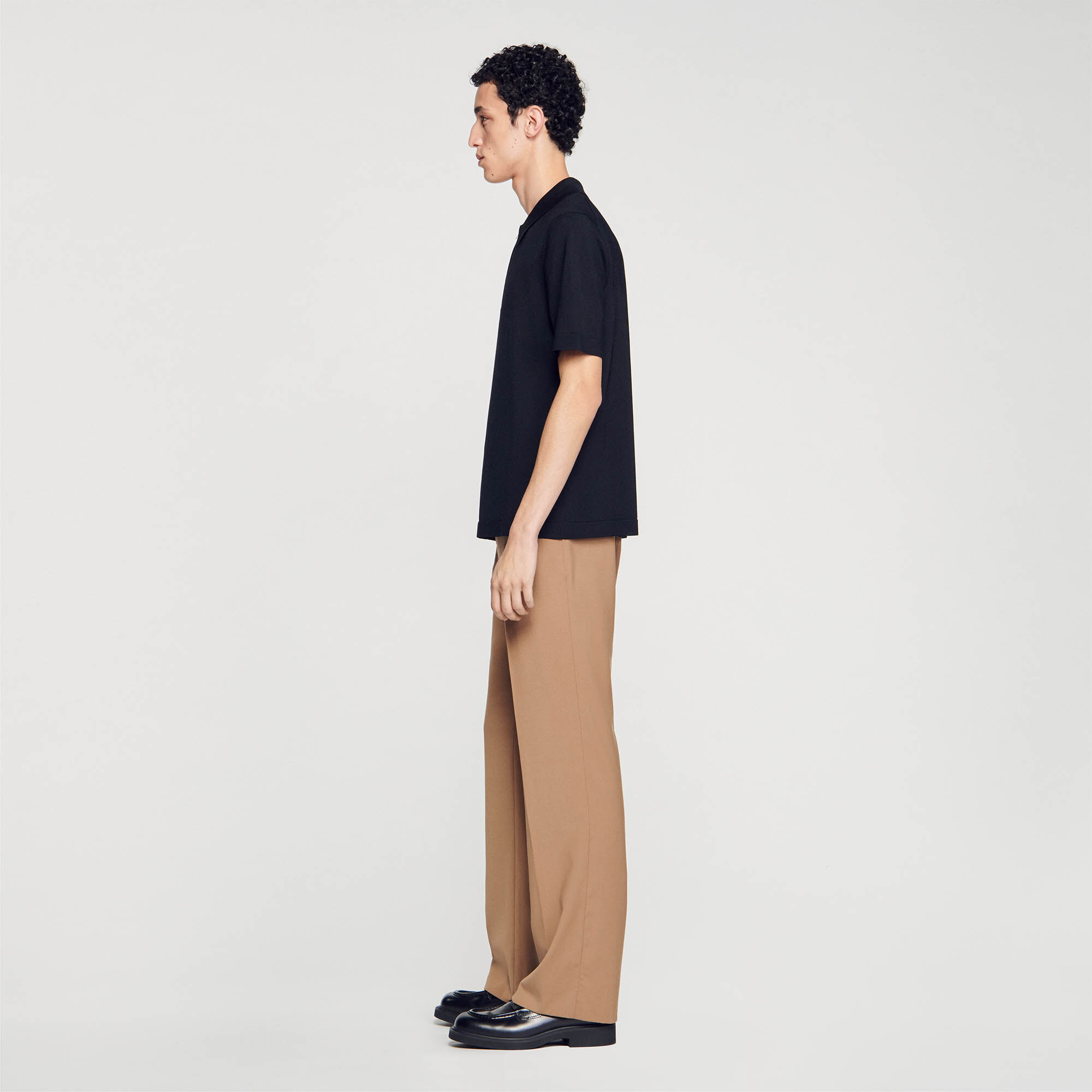 Poloshirt aus Strick mit Reißverschluss