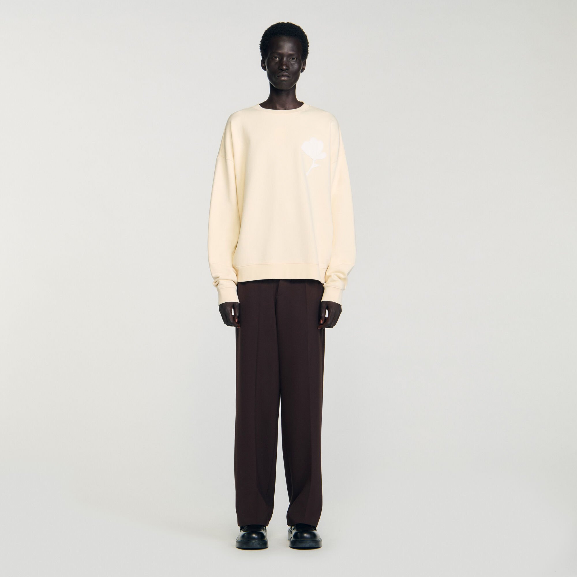 Sweatshirt mit Blumen-Patch