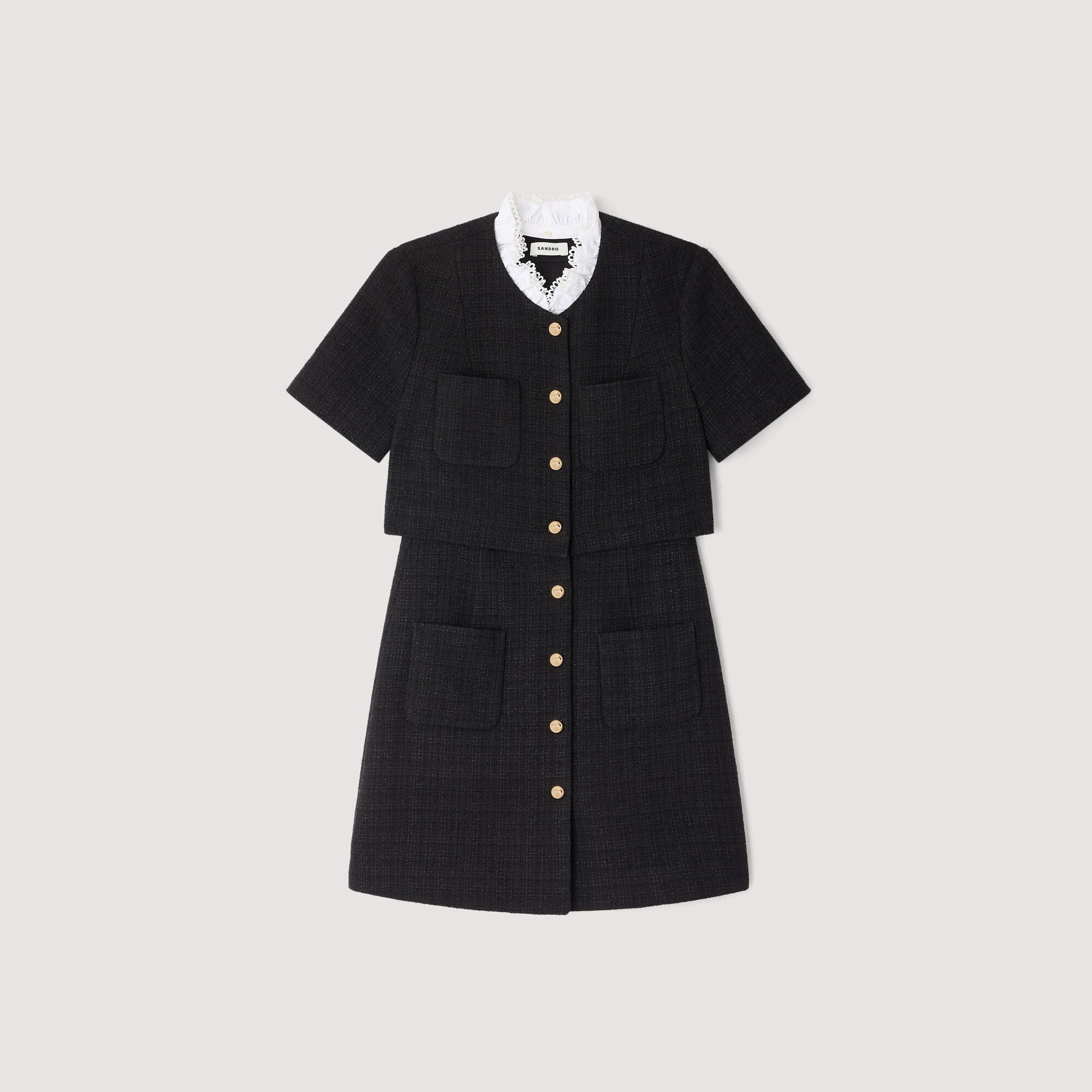 Kurzes Kleid mit abnehmbarem Kragen
