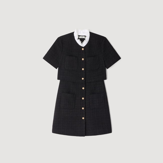 Kurzes Kleid mit abnehmbarem Kragen