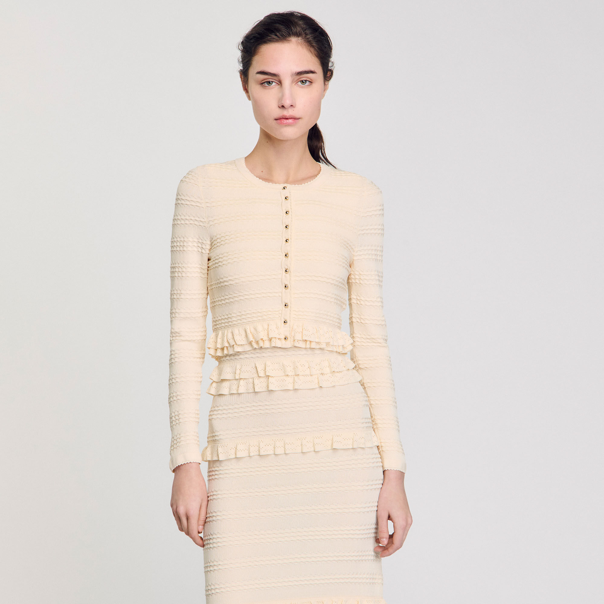 Cardigan mit Volants