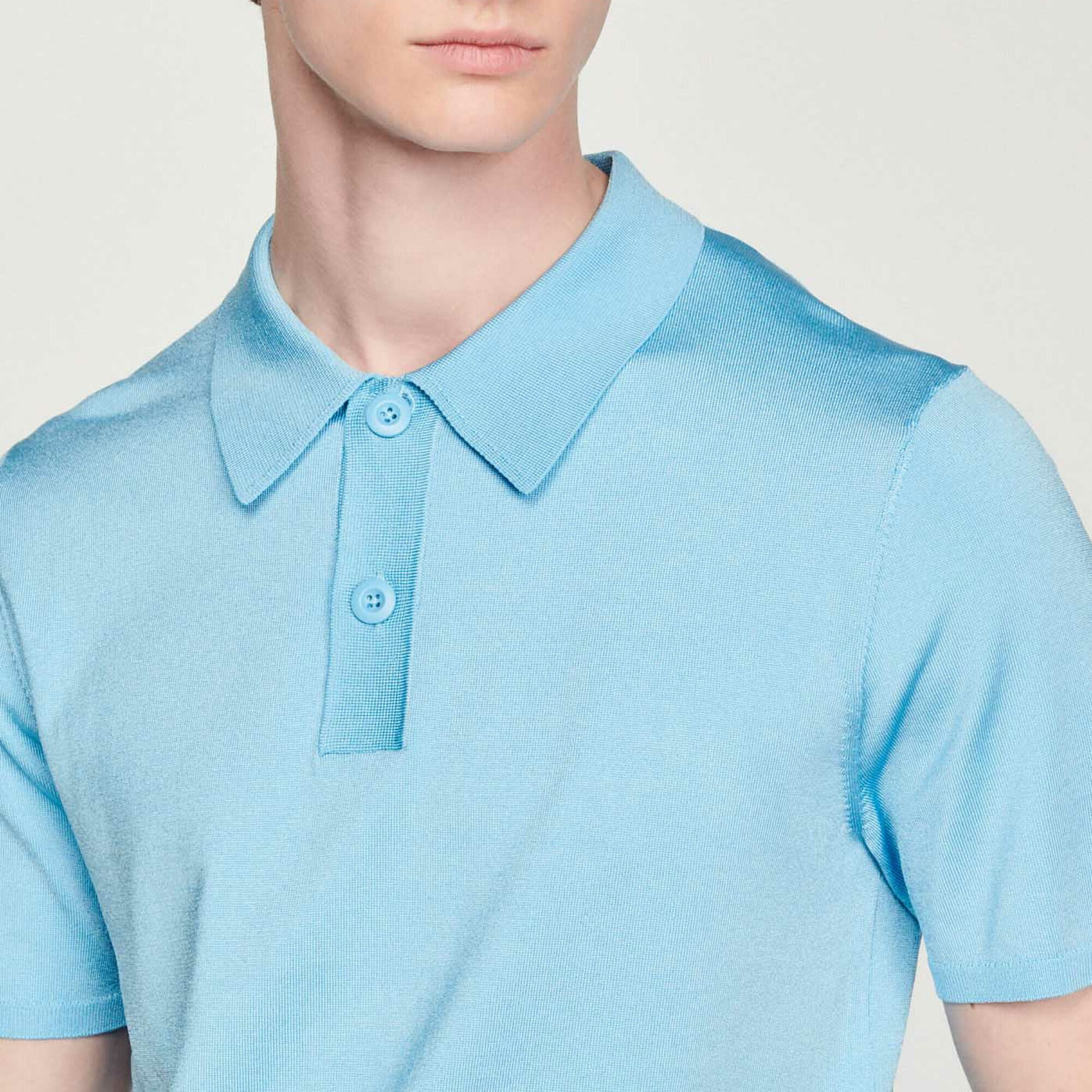 Strick-Poloshirt mit kurzen Ärmeln
