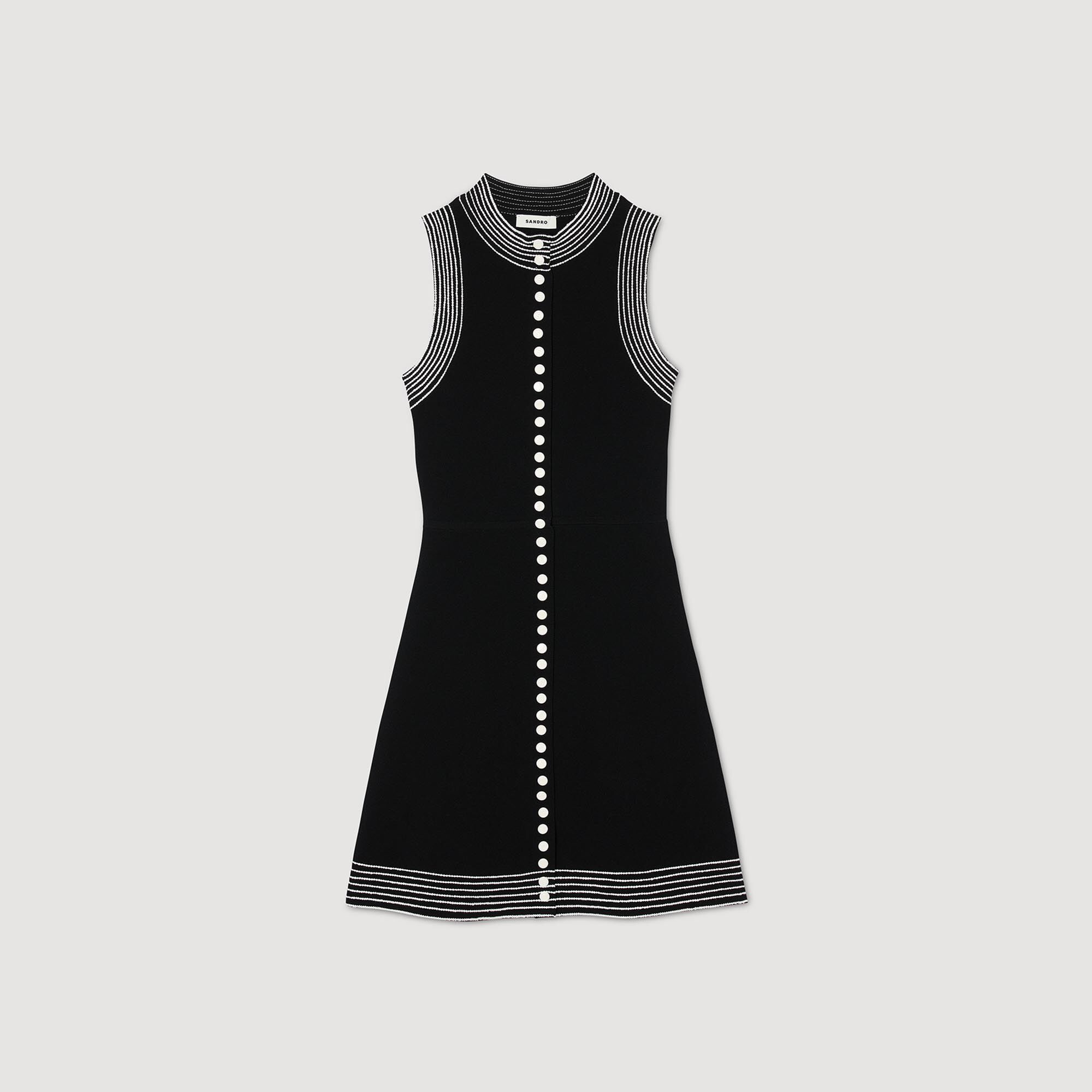 Kurzes gekn&ouml;pftes Kleid - Damen | Sandro