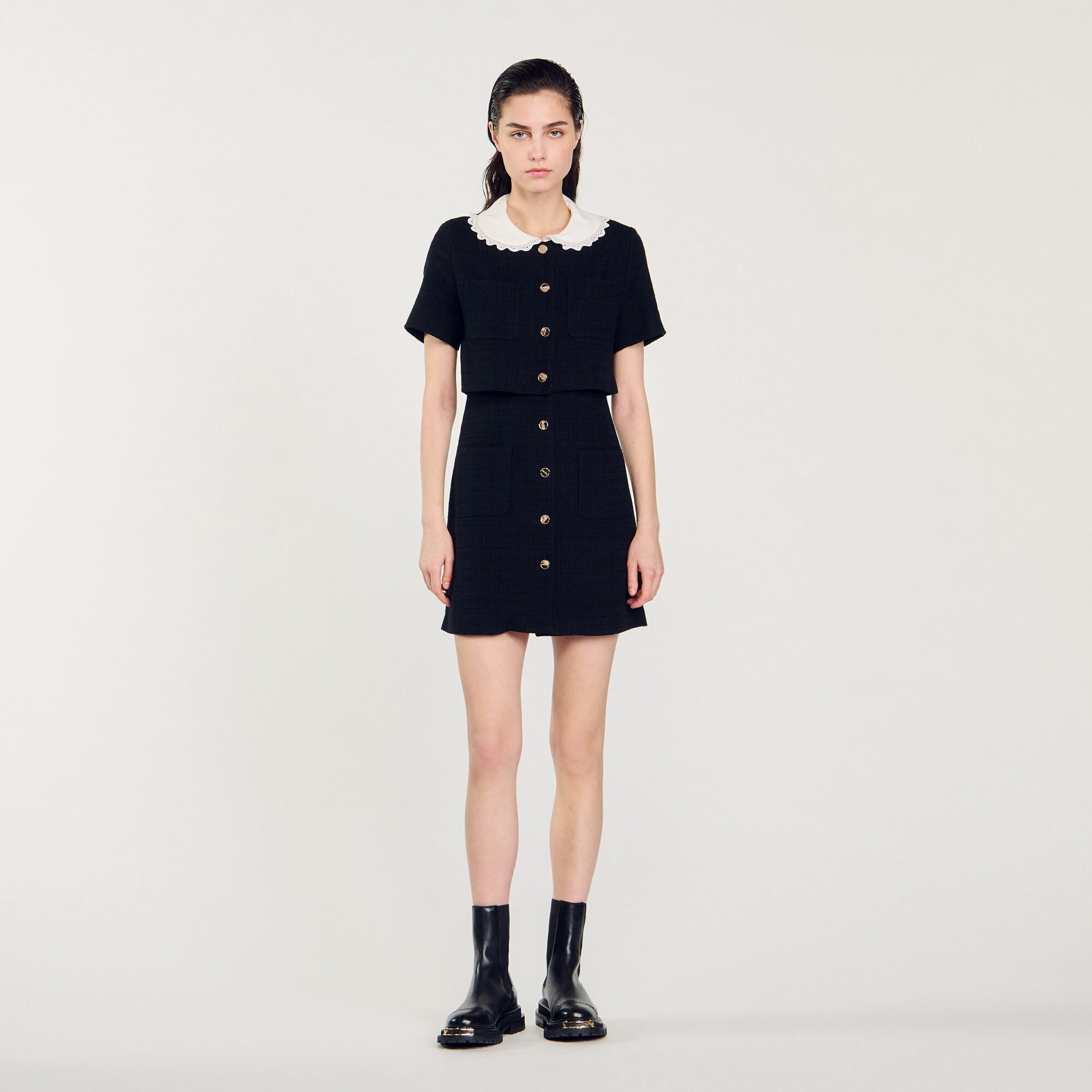 Sandro tweed dress top