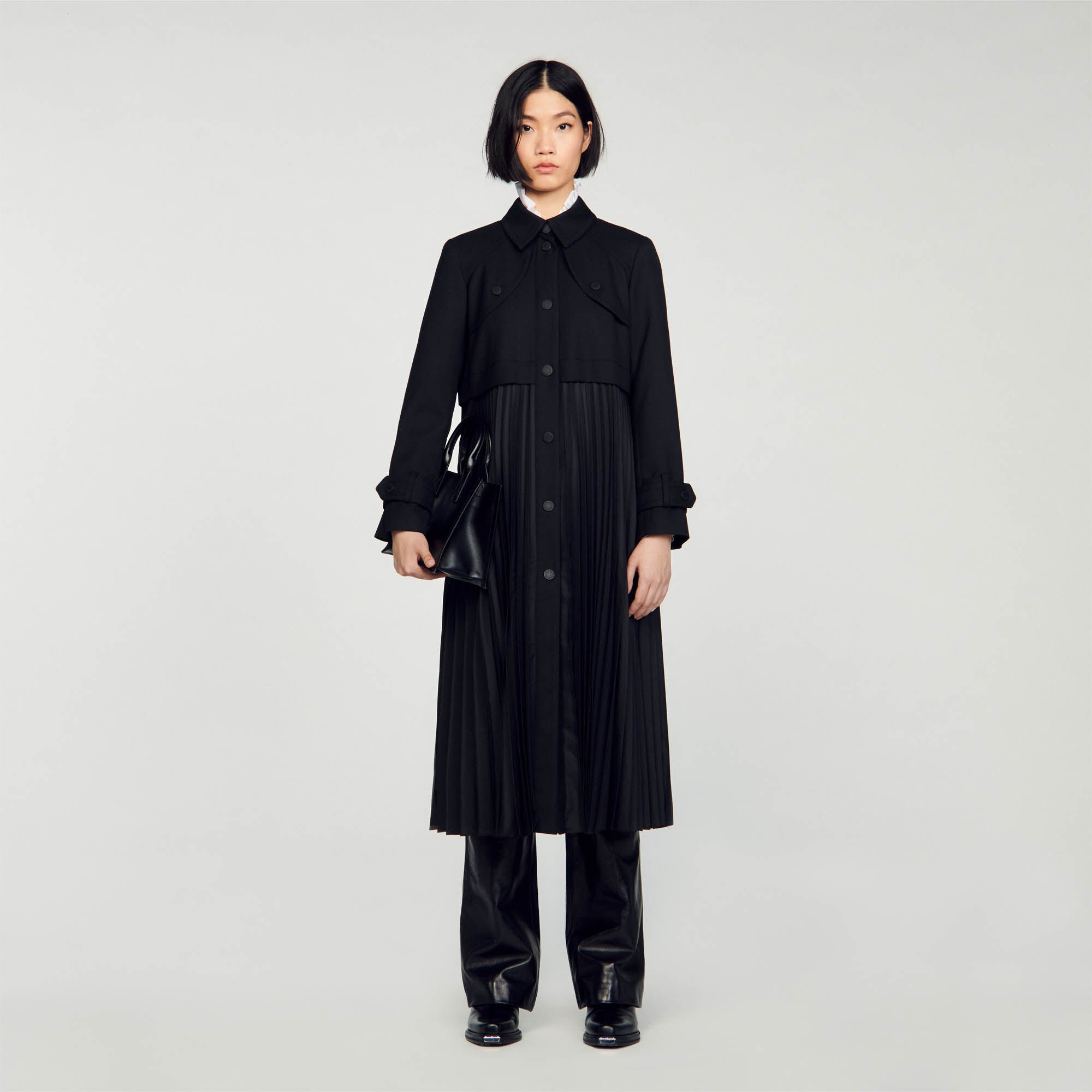 Sandro trench coat womens top