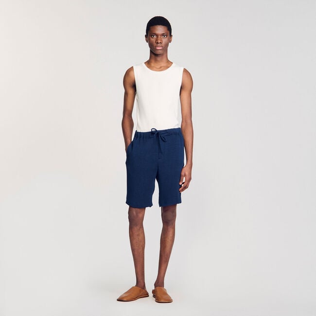 Plissierte Bermudashorts
