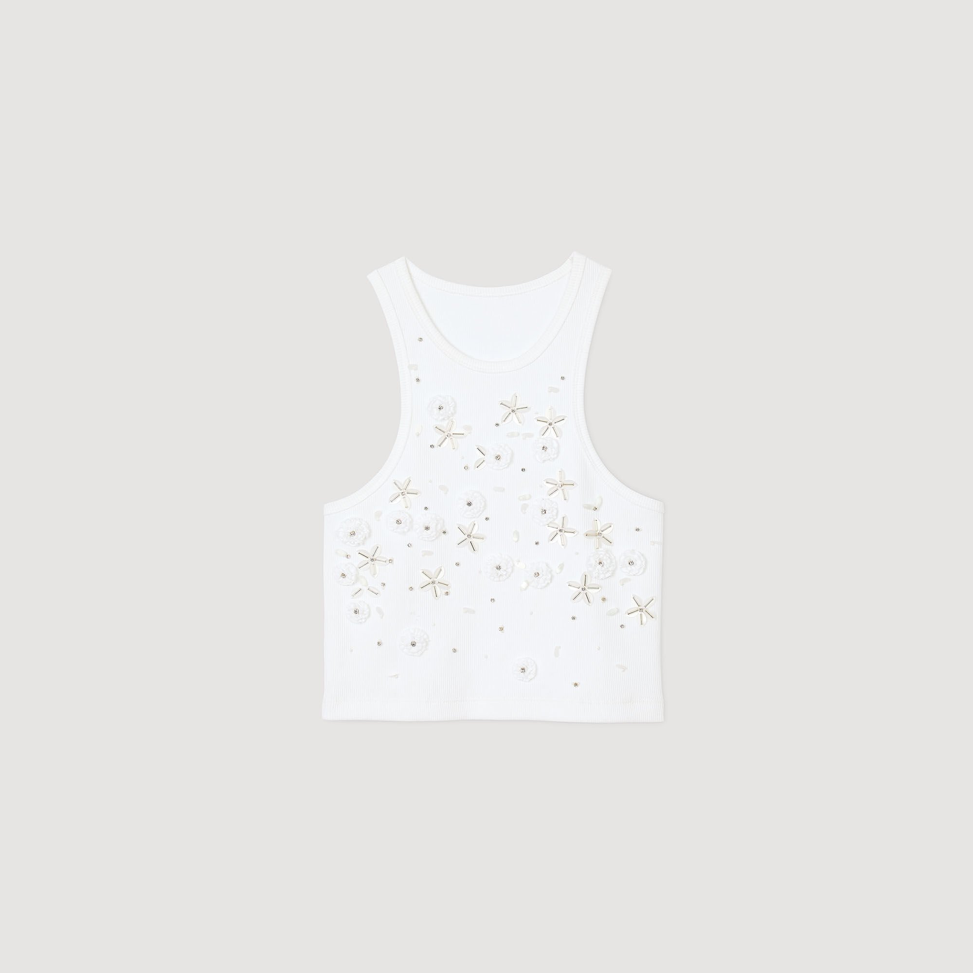 Tanktop mit Perlen und Strass