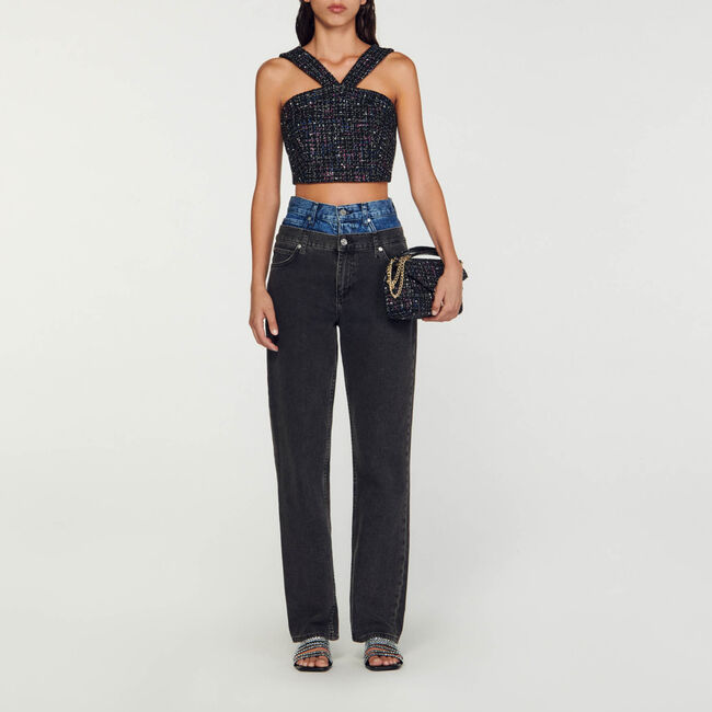 Bustier-Top aus Tweed