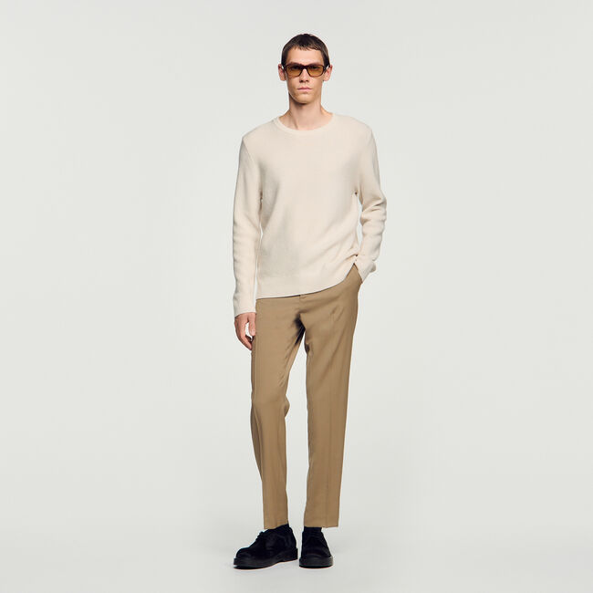 Rundhals-Pullover im Reiskornstrick - Herren | Sandro