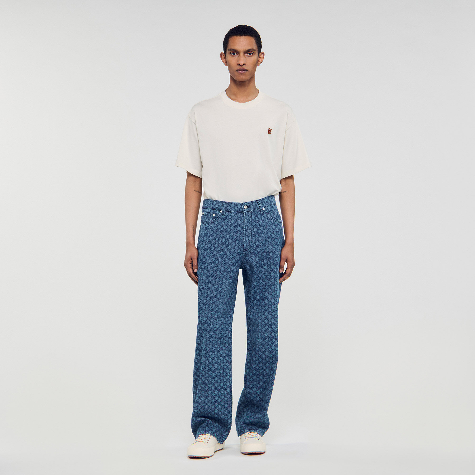 Baggy-Jeans mit Seilmuster