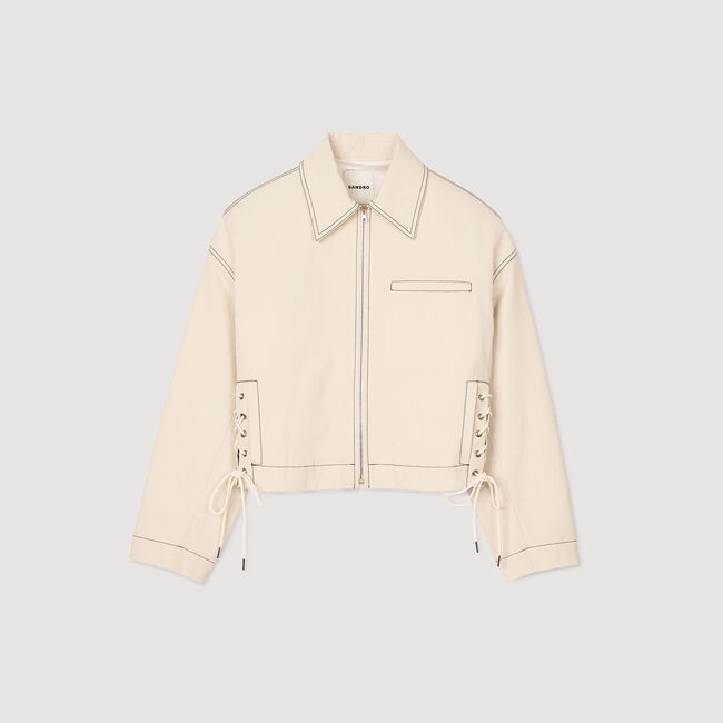 Blouson aus Denim mit Schnürsenkeln