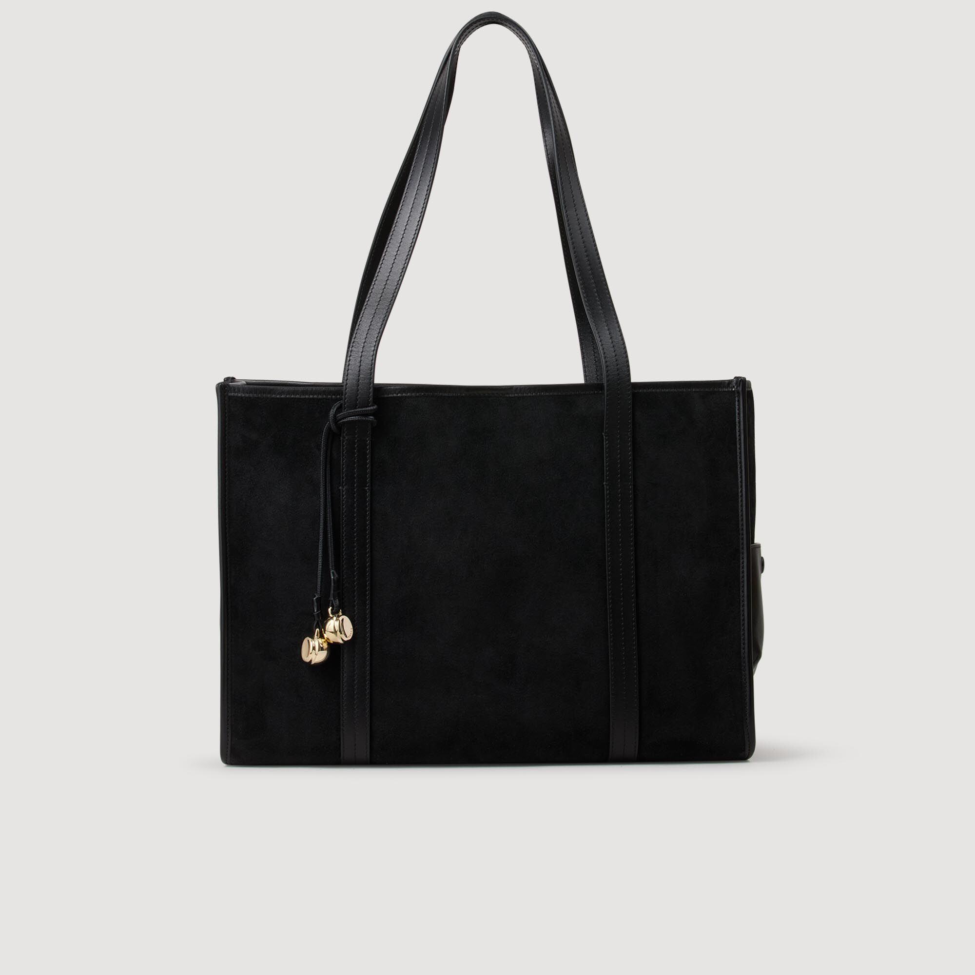 Shopper-Tasche aus Veloursleder