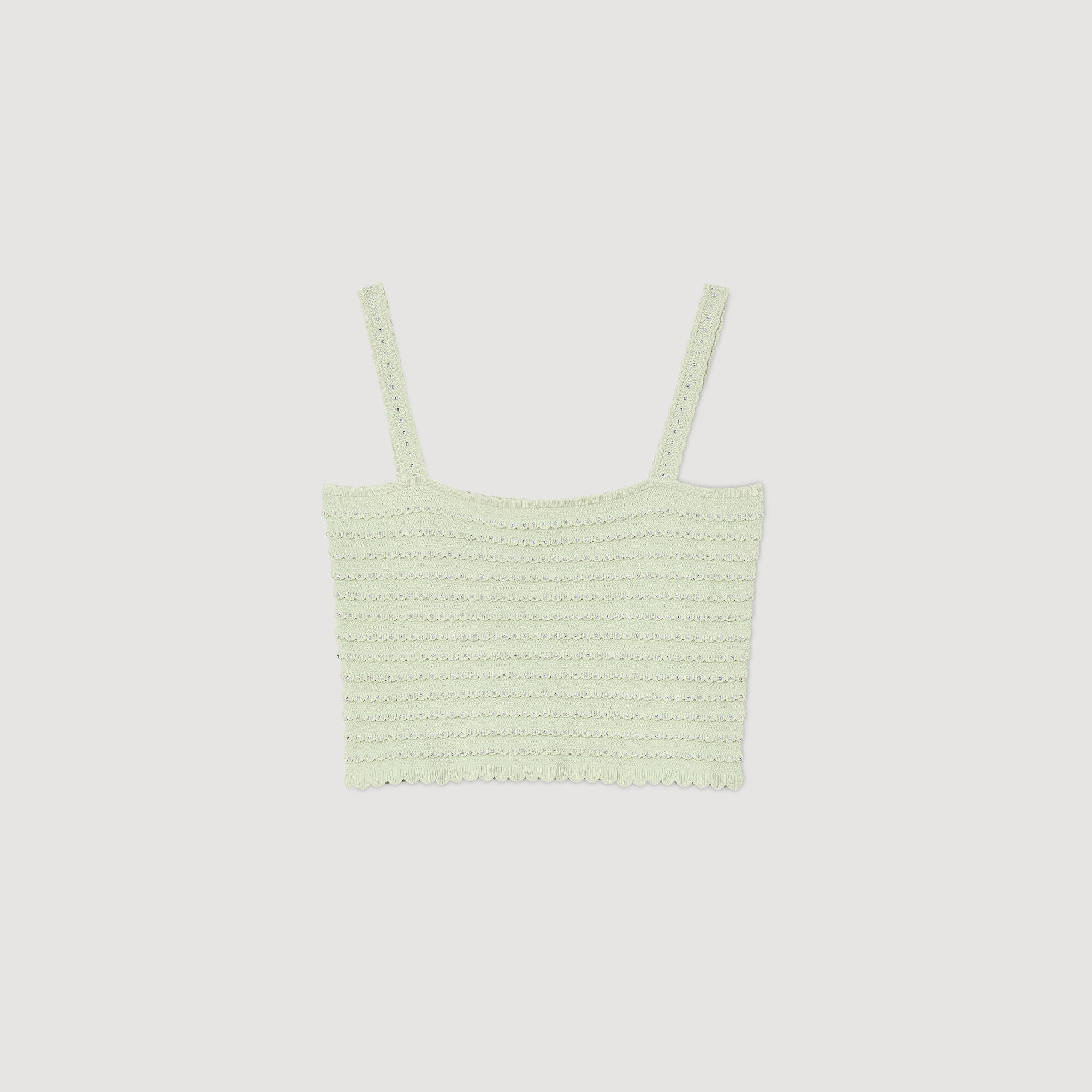 Kurzes Stricktop mit Strass