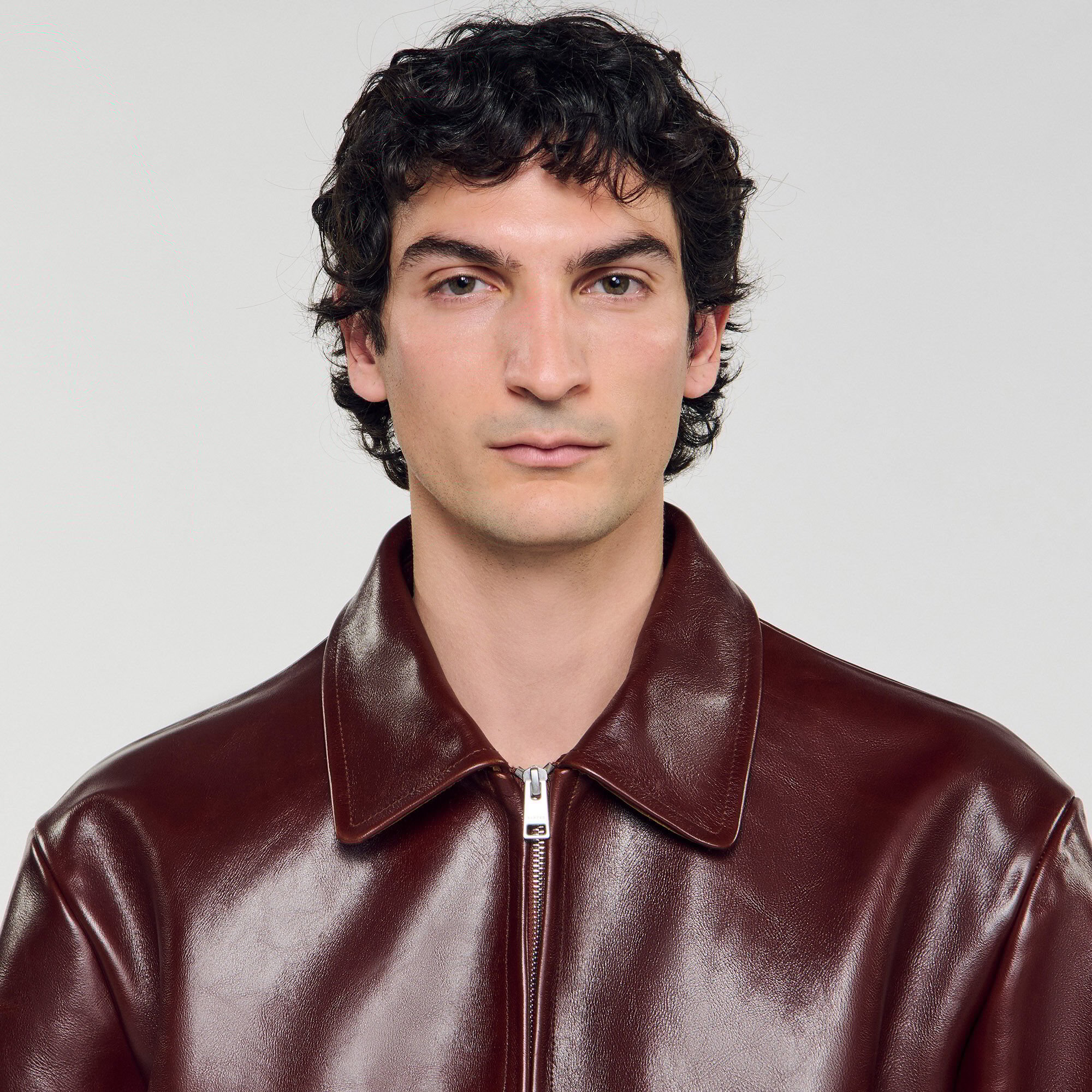 Lederjacke mit Reißverschluss