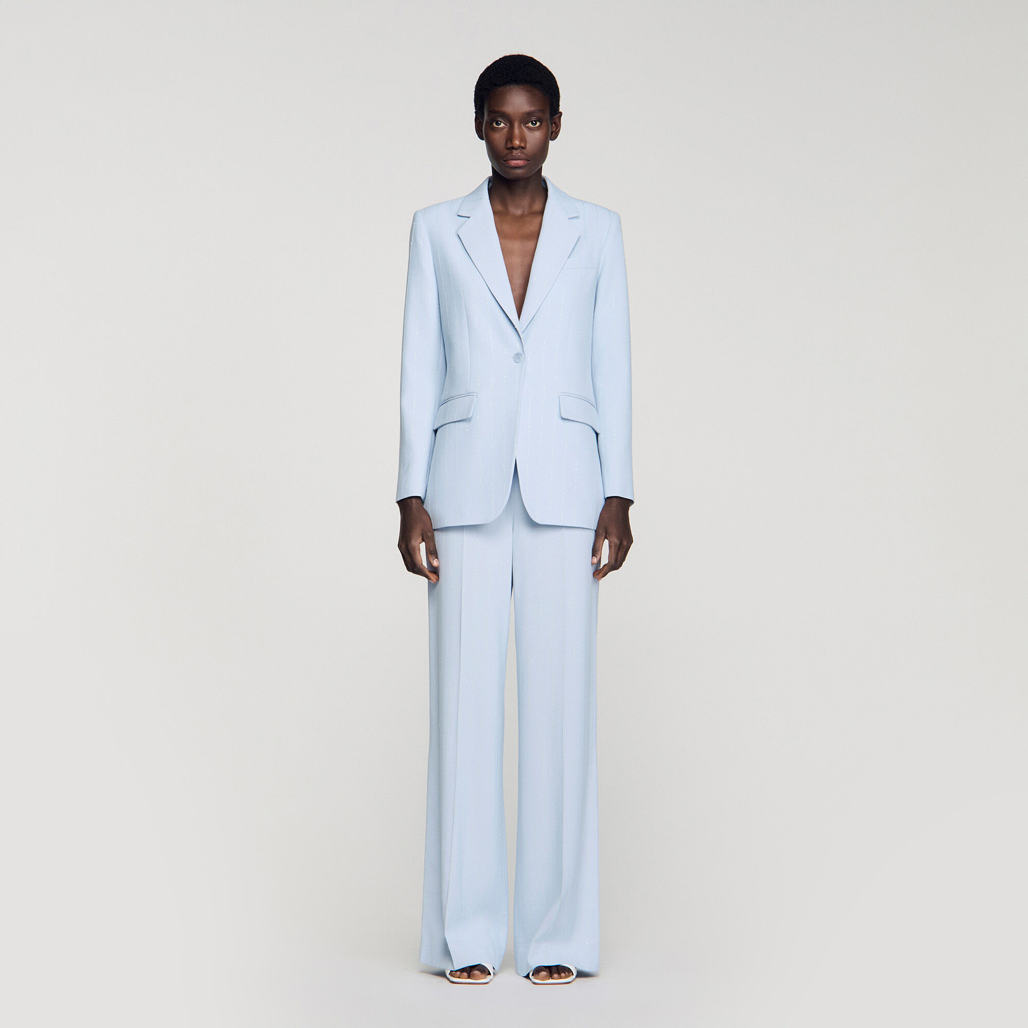 Gestreifter Blazer mit Pailletten