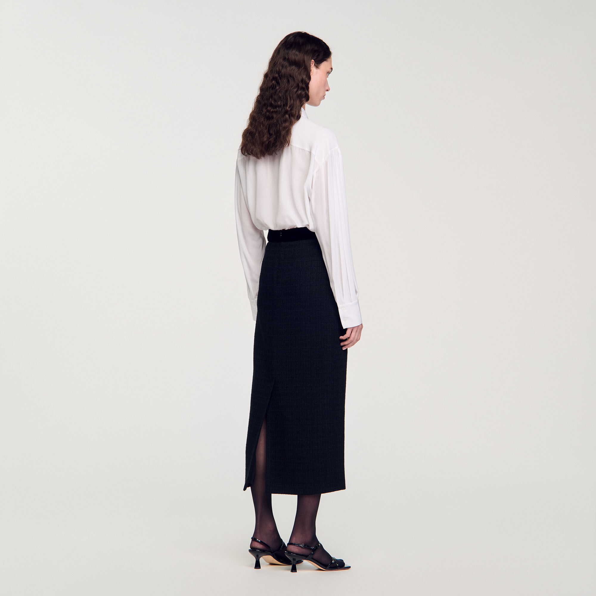 Langer Tweed- und Veloursrock